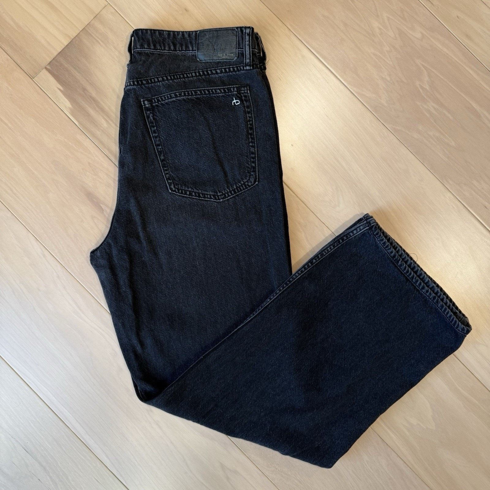 Rag & Bone Rag & Bone Logan Wide Leg Jeans Women's 32 Black Mid Rise Size 32" / US 10 / IT 46 - 2 Thumbnail