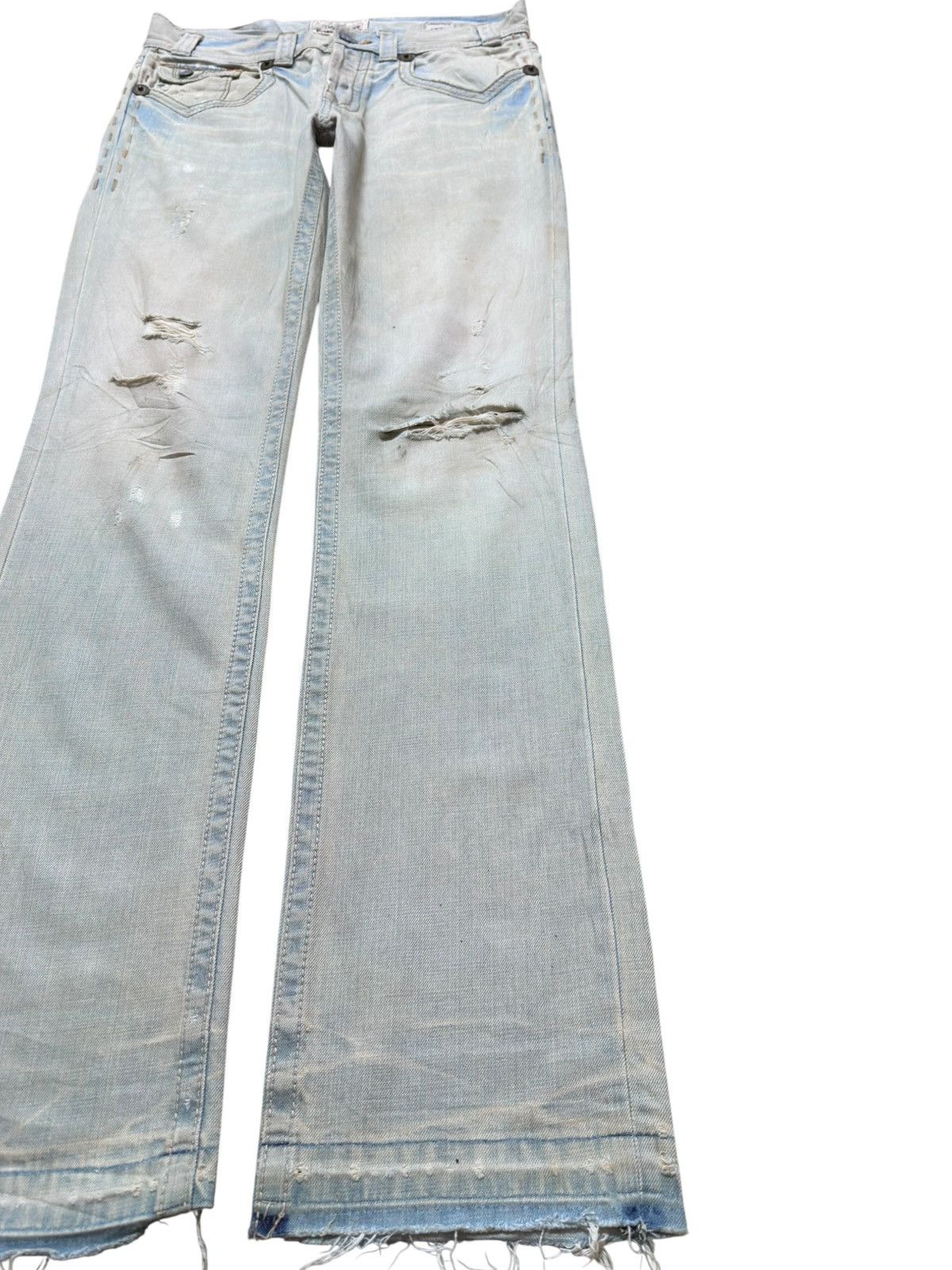 Mek Denim Vintage MekDenim Faded Mudwash Distressed Denim Size US 33 - 4 Thumbnail