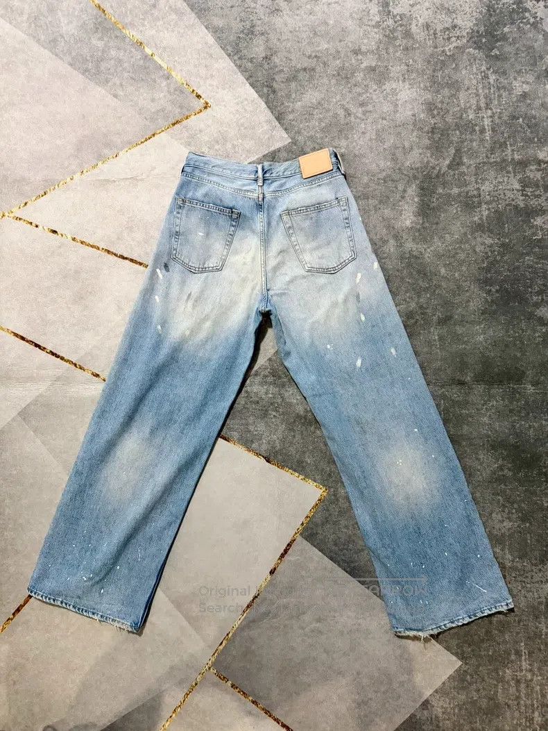 Acne Studios Acne Studios Blue Splatter-Painted Denim Pants Size US 34 / EU 50 - 2 Thumbnail