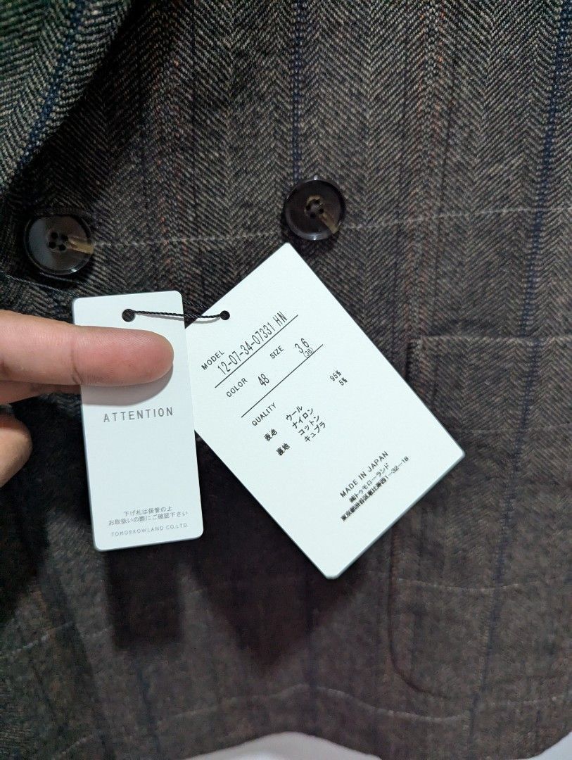 Tomorrowland Macphee Japan Vintage Tweed Double-Breasted Jacket Size S / US 4 / IT 40 - 5 Thumbnail