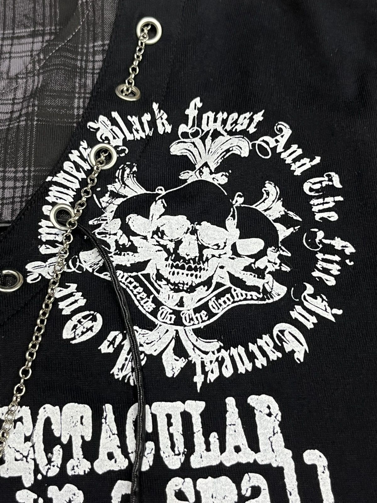 Seditionaries 💀Beaumere Punk Skull Graphic Poem Lace-Up Necklace T-Shirt Size US M / EU 48-50 / 2 - 8 Thumbnail