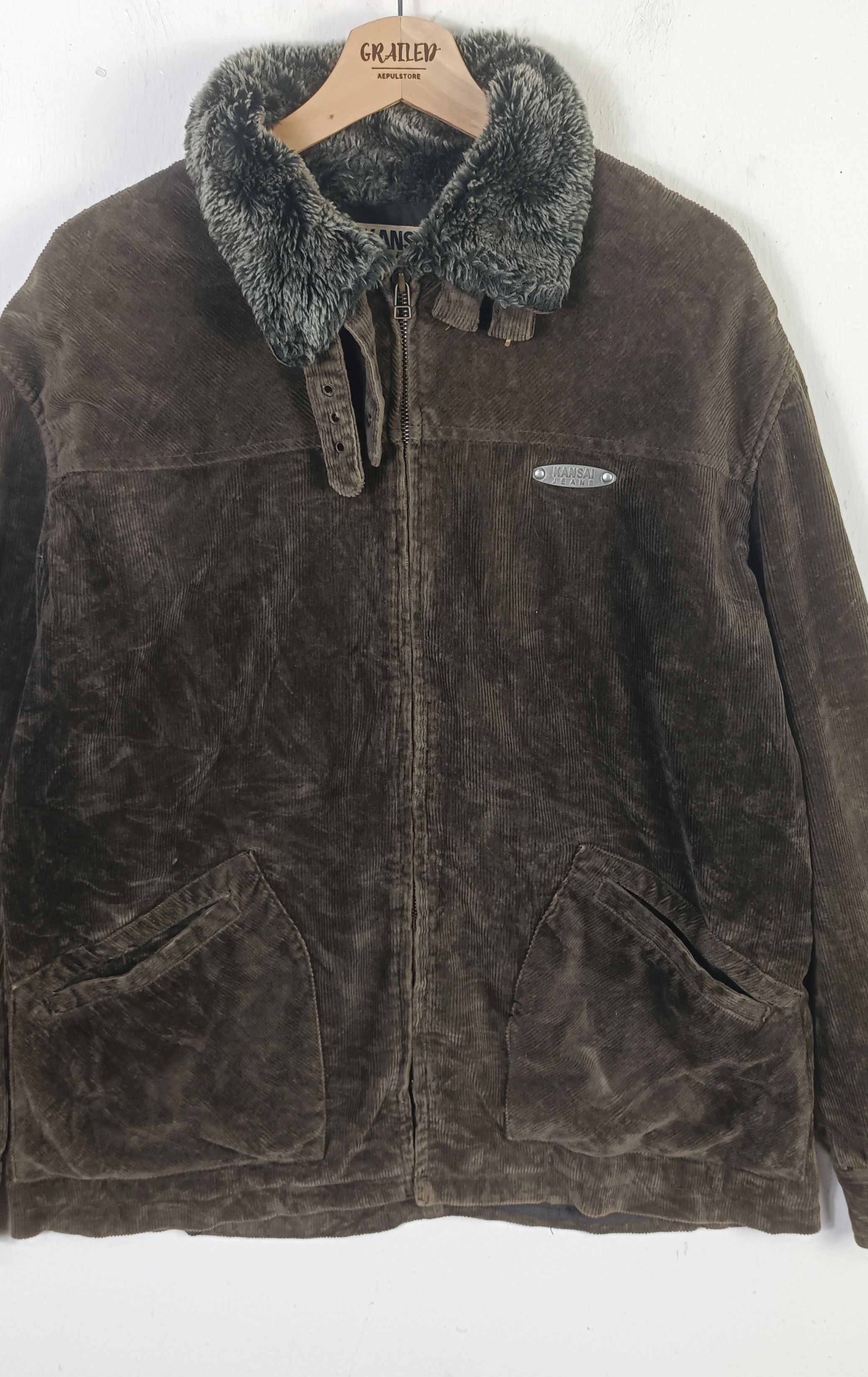 Kansai Yamamoto Kansai Jeans by Kansai Yamamoto Fur Faux Coduroy Jacket Size US L / EU 52-54 / 3 - 4 Thumbnail