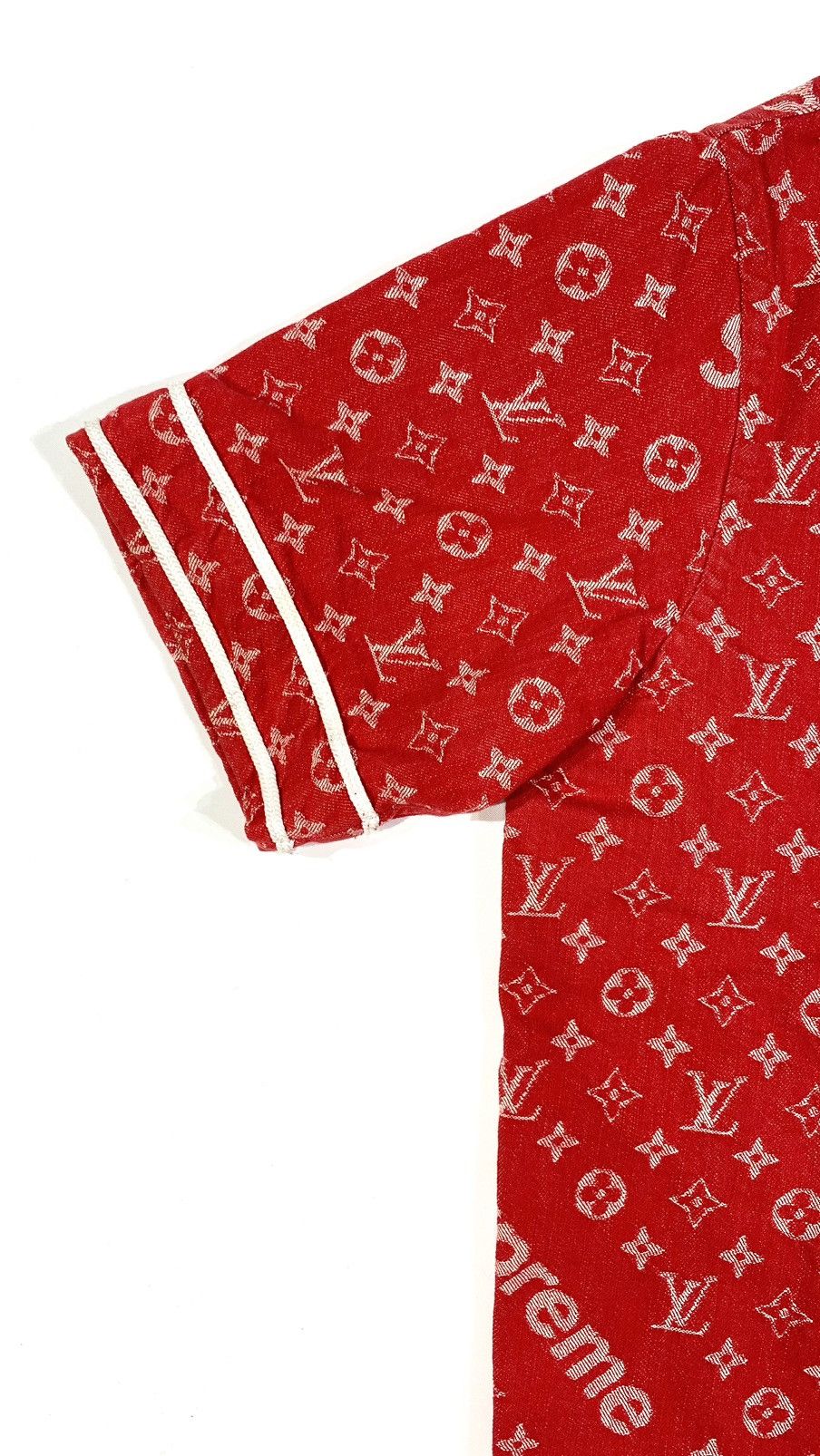 Louis Vuitton × Supreme Louis Vuitton X Supreme S Red baseball Jersey Denim Monogram Size US S / EU 44-46 / 1 - 5 Thumbnail