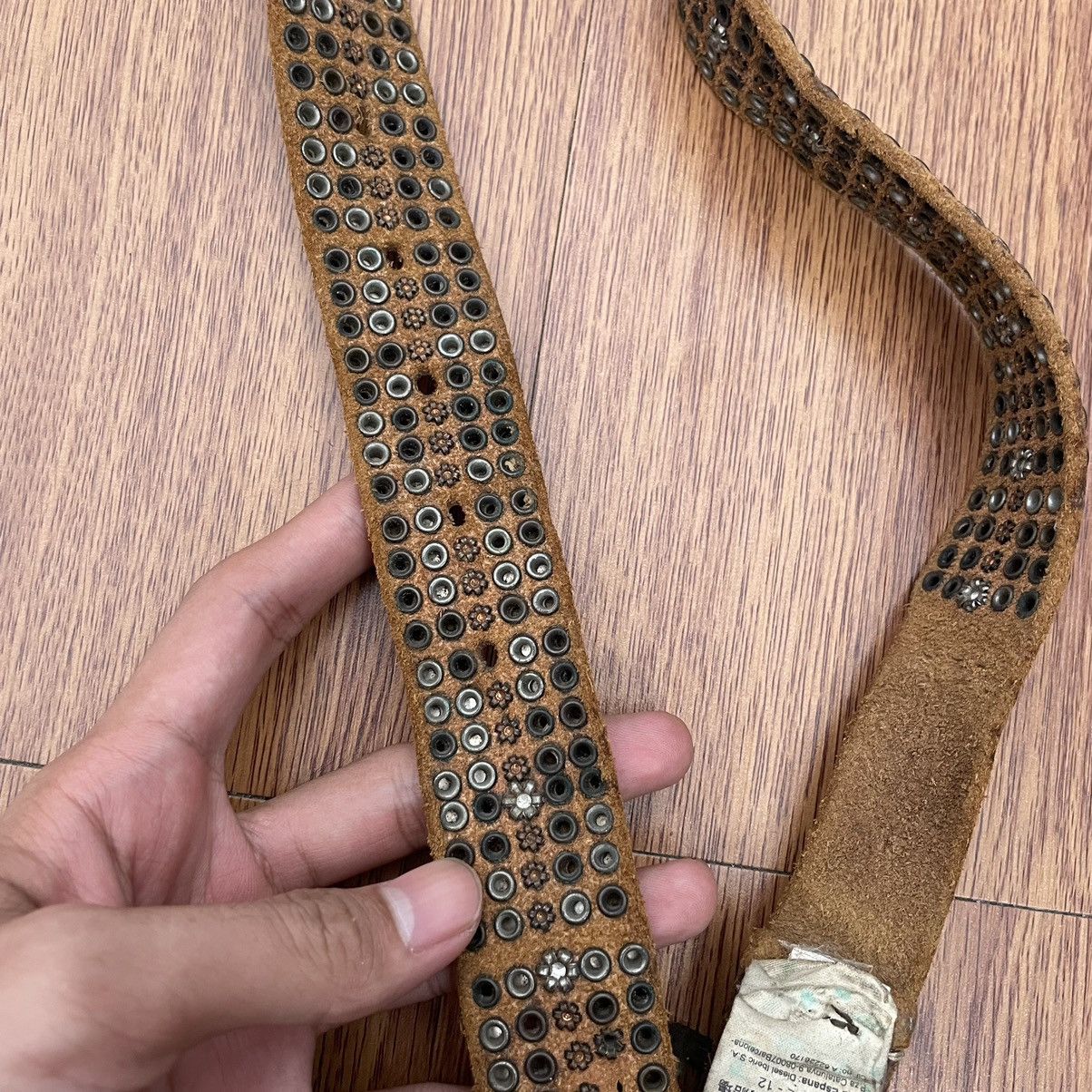 Designer × Diesel Diesel studded 100% Leather Belt Size 32 - 3 Thumbnail