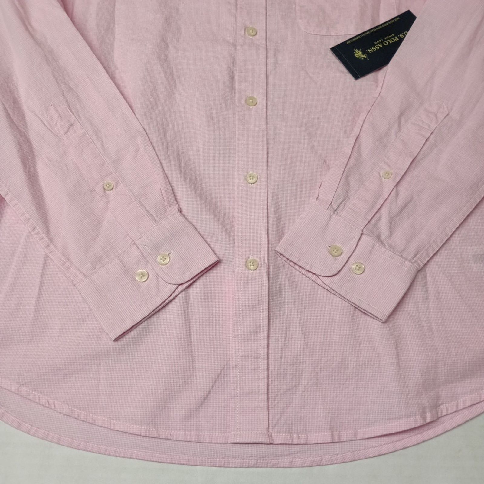U.S. Polo Assn. U.S. Polo Assn. Button Woven Shirt Men's L Pink Checkered Size US L / EU 52-54 / 3 - 2 Thumbnail