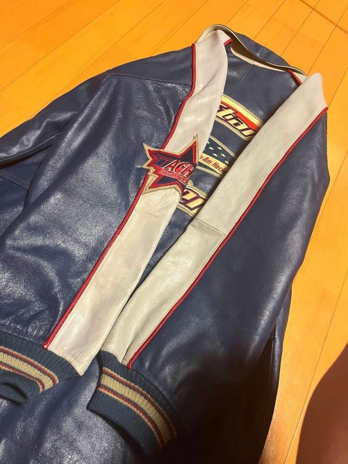 Avirex Avirex - Vintage Leather Jacket with All Star Goalers Patch Size US M / EU 48-50 / 2 - 4 Thumbnail