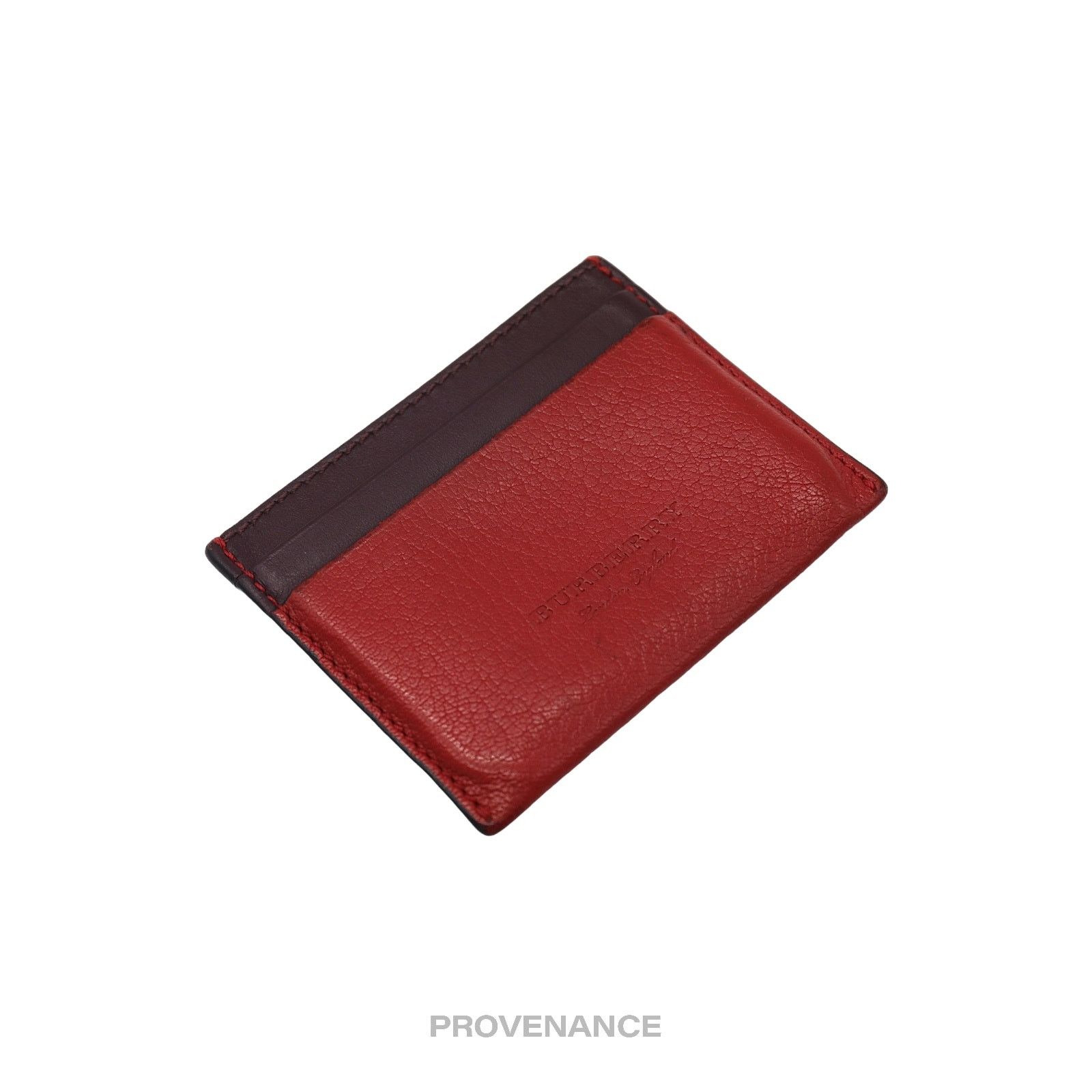 Burberry 🔴 Burberry Card Holder Wallet - Red Patchwork Leather Size ONE SIZE - 4 Thumbnail