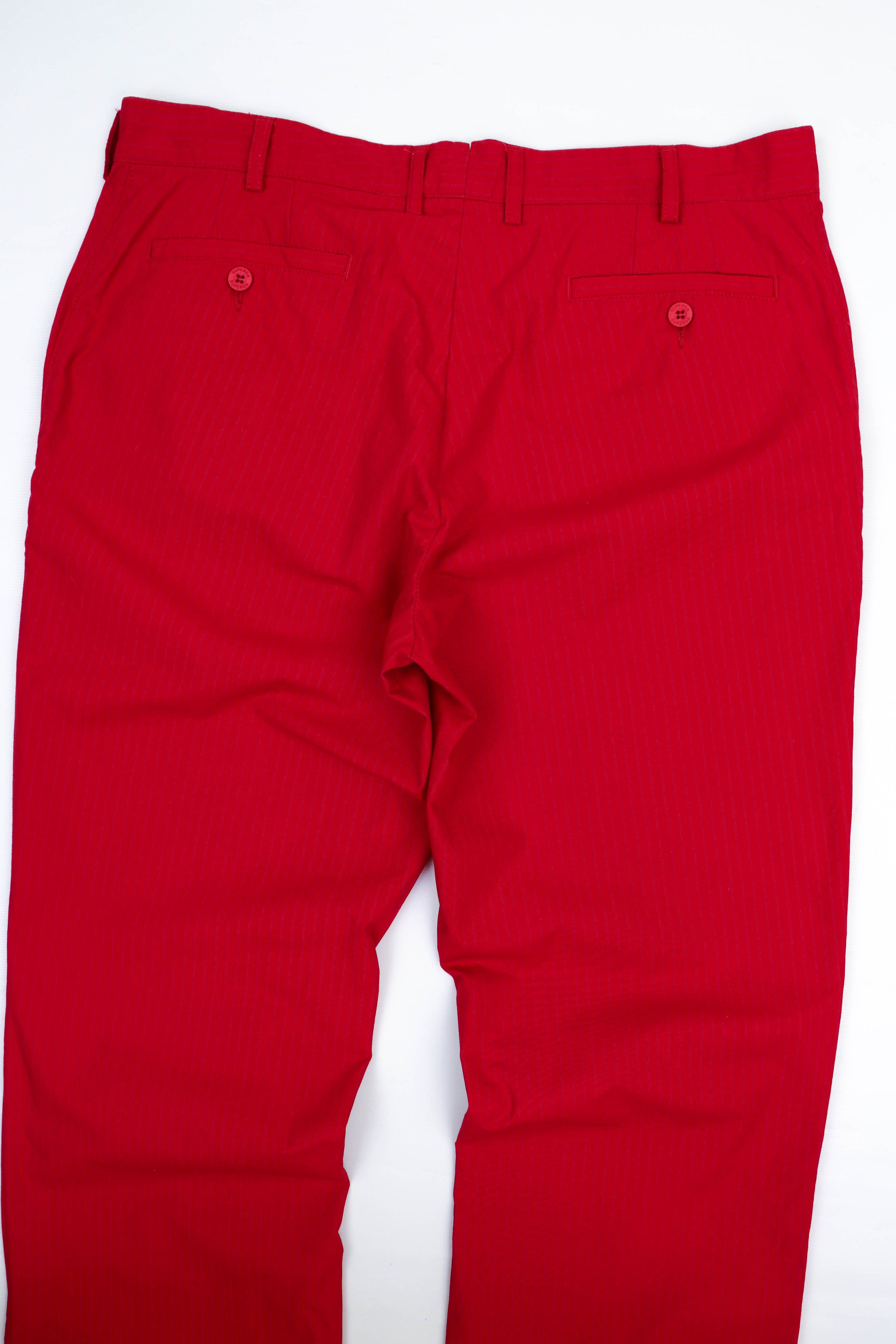 Superga Superga Vintage Micro Striped Red Cotton Trousers Pants Size US 36 / EU 52 - 5 Thumbnail