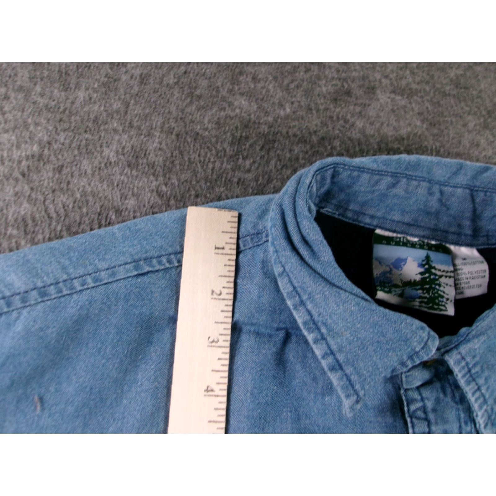 Denime Sierra Outdoors Shacket Men Medium Blue Denim Fleece Lined Heavyweight Workwear Denim Shirt Shacket Size US M / EU 48-50 / 2 - 5 Thumbnail