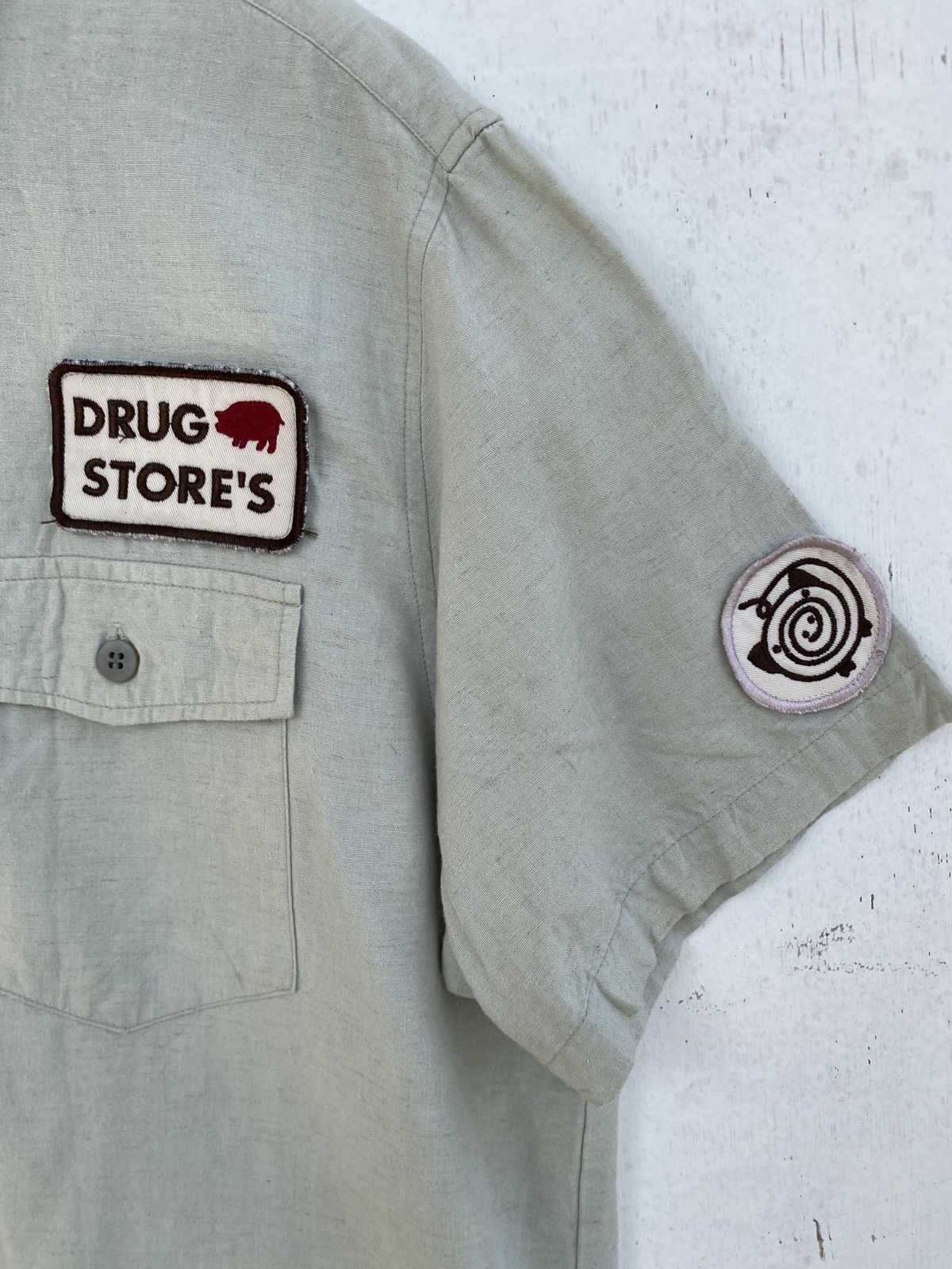 Japanese Brand Drug Store Button Up Shirt With Patches Size US M / EU 48-50 / 2 - 6 Thumbnail