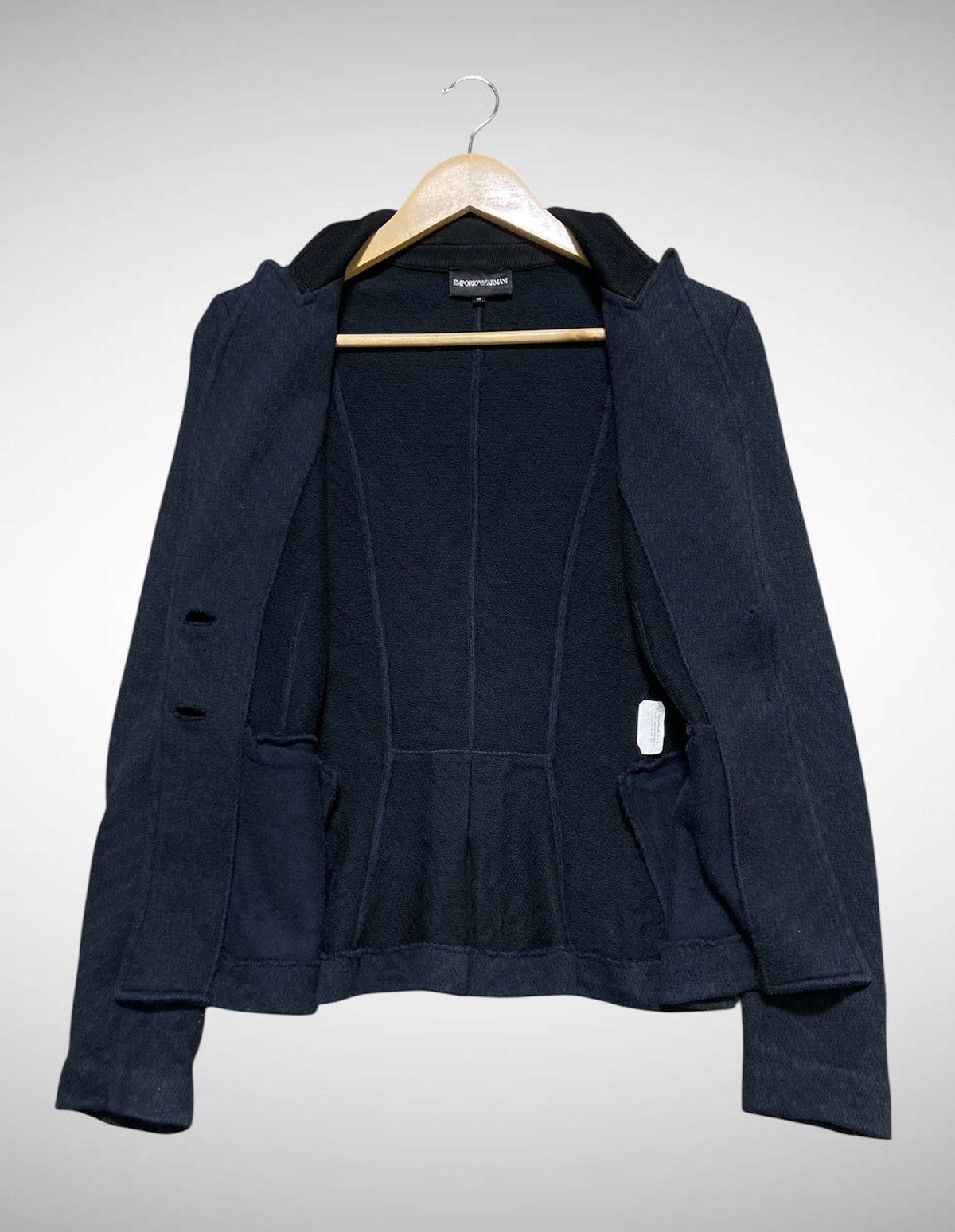 Emporio Armani Emperio Armani Knit Blazer Contrast Collar & Peplum Balck Size S / US 4 / IT 40 - 6 Thumbnail