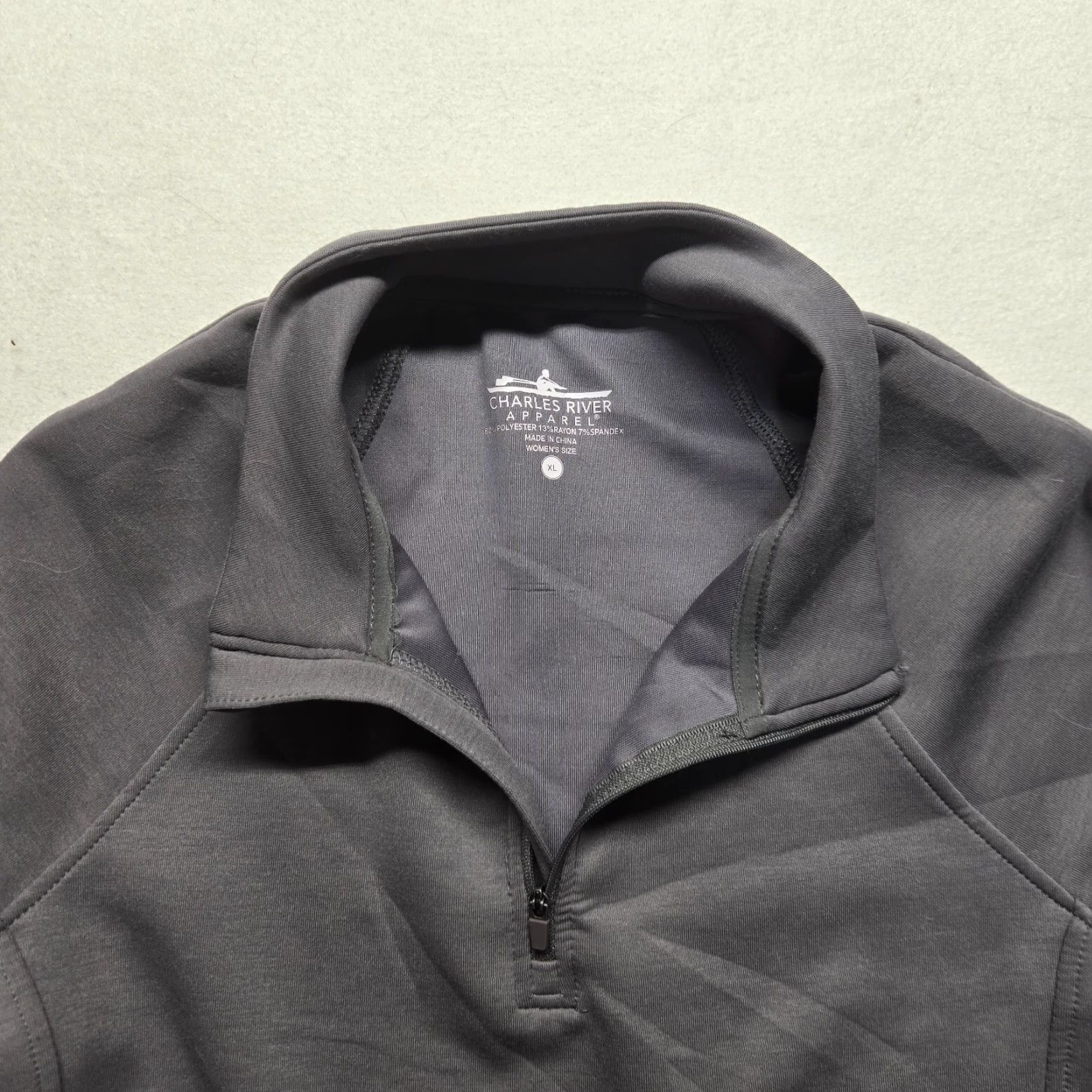 Vintage Charles River Apparel Quarter Zip Gray Sweatshirt Women's XL Activewear Pullover Long Sleeve Collared Size XL / US 12-14 / IT 48-50 - 2 Thumbnail