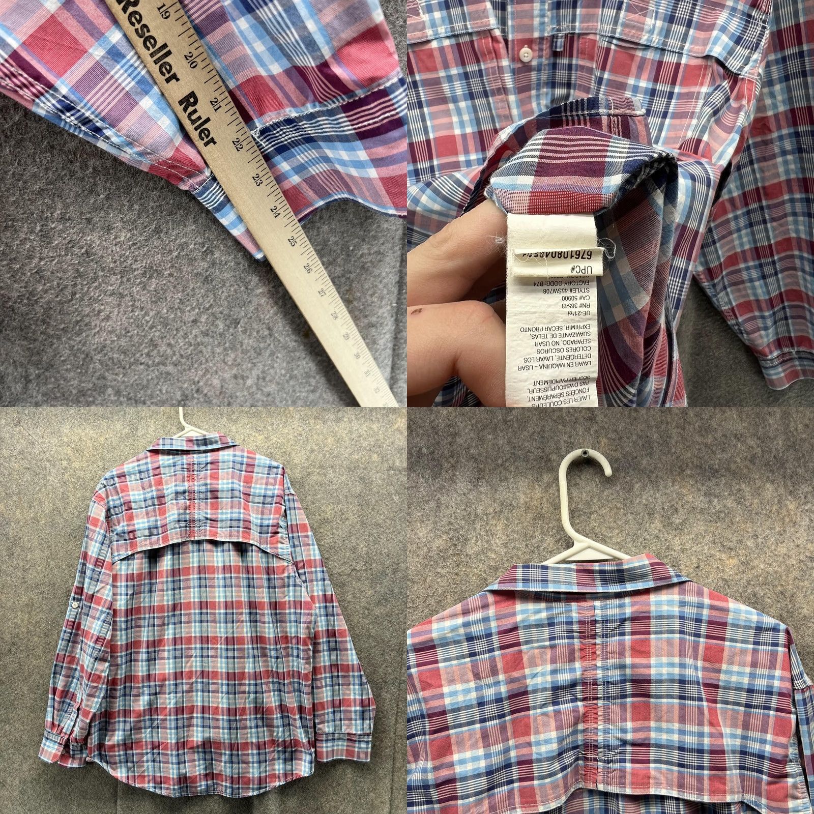 Izod VINTAGE Izod Shirt Men Medium Adult Red Blue Button Down Plaid Vented Saltwater Vintage Size US M / EU 48-50 / 2 - 8 Thumbnail