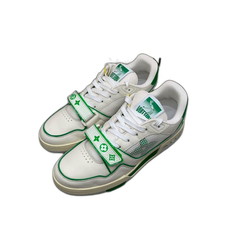 Louis Vuitton Lv Trainer White Green Sneakers with Velcro-yf Size US 9 / EU 42 - 1 Thumbnail