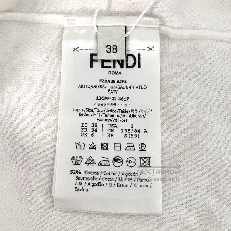 Fendi Fendi White Logo Letter Embossed Full Print Cotton Long Sl Size XXS / US 00 / IT 34 - 7 Thumbnail