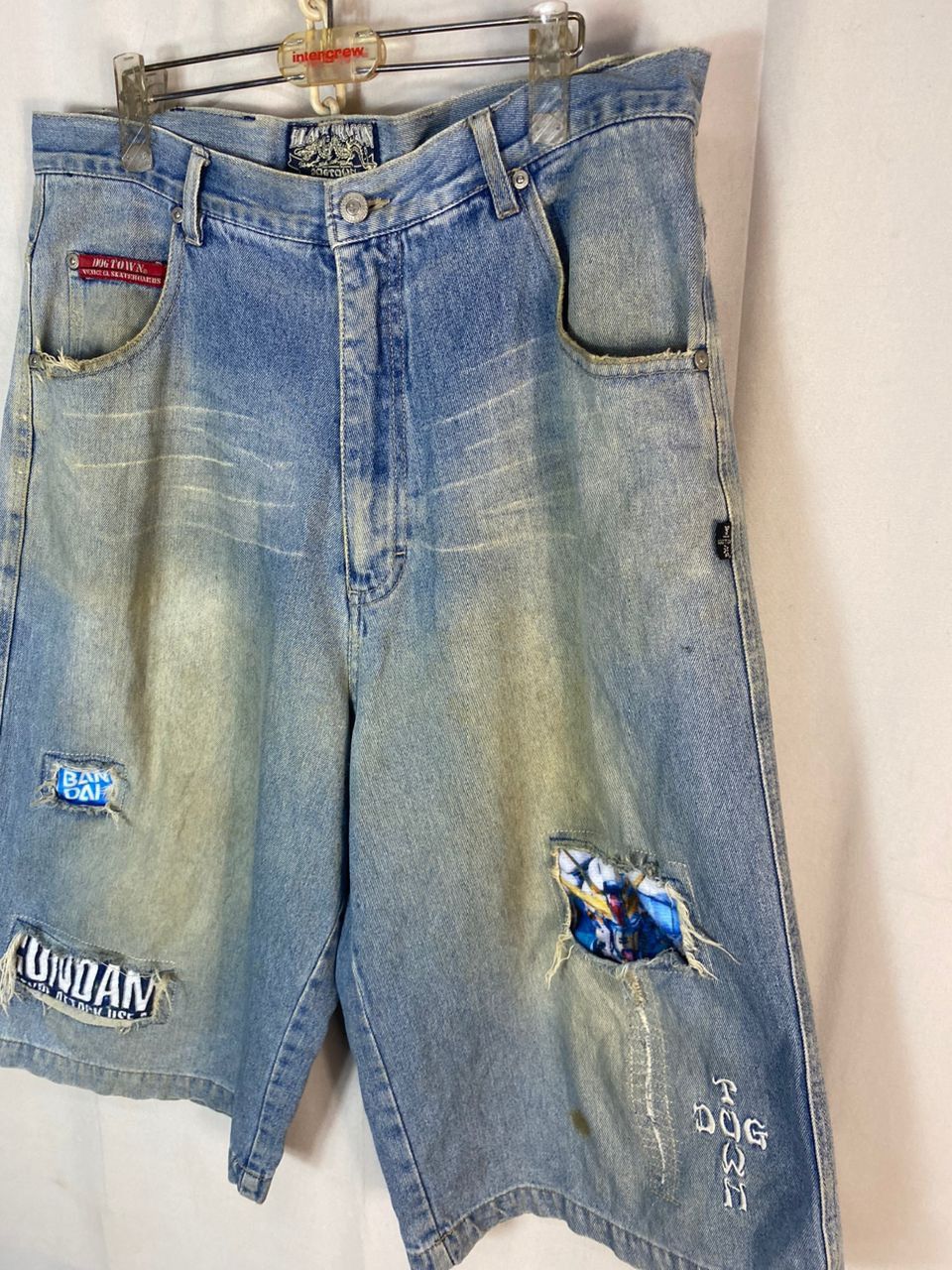 Dogtown Dogtown black dragon distressed denim jeans short pants Size US 35 - 10 Thumbnail