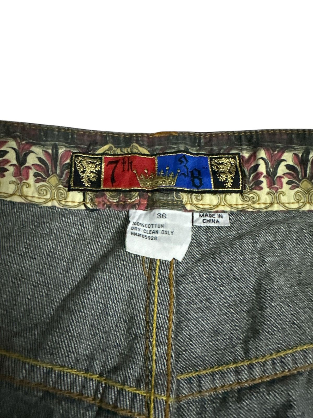 If Six Was Nine Y2K Seventh 7th Embroidered Baggy Jeans Goa Lgb Jnco Style Size US 36 / EU 52 - 8 Thumbnail
