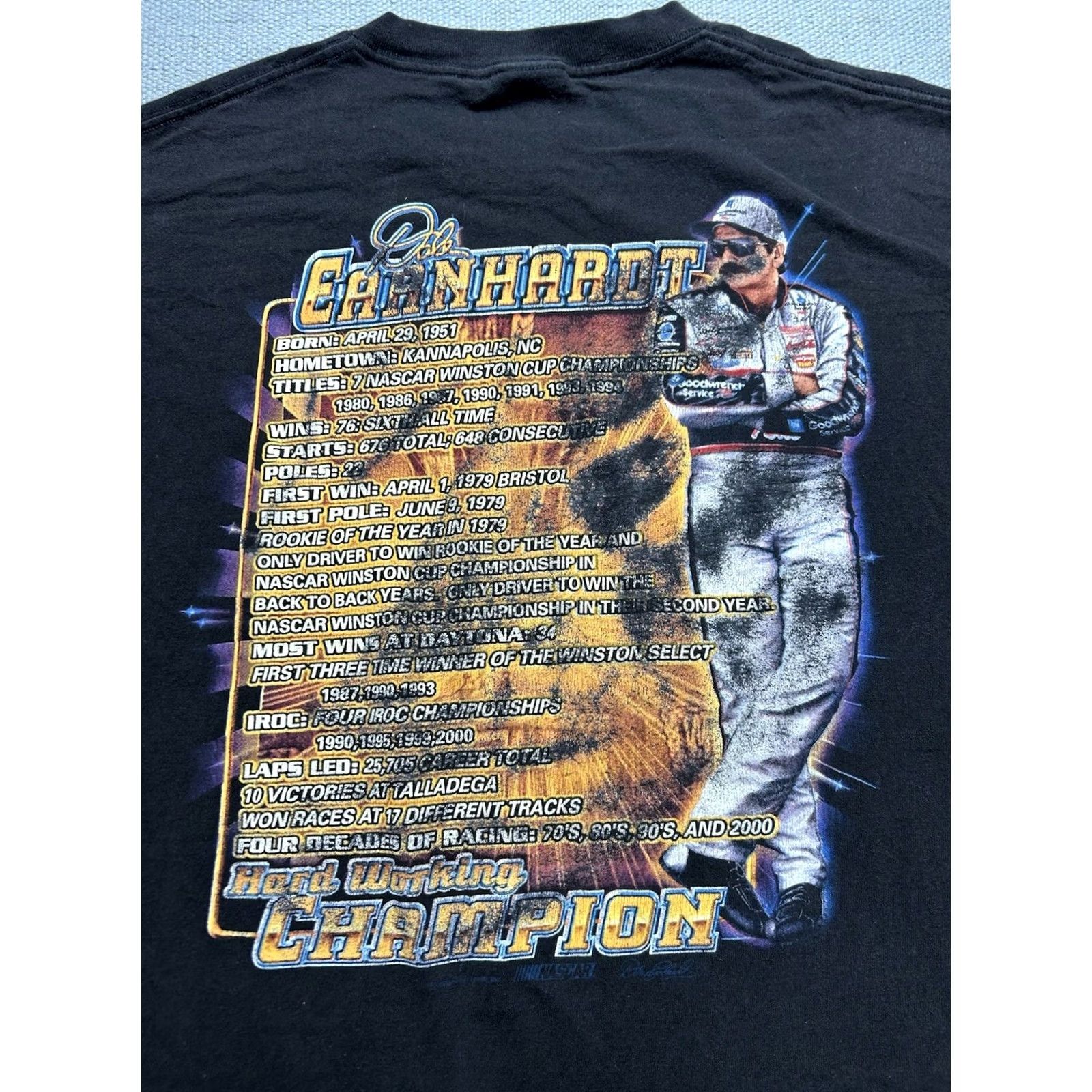 Vintage VINTAGE 90s graphic t shirt Dale Earnhardt nascar Winston cup double sided XL Shirt Mens Black 90s Size US XL / EU 56 / 4 - 6 Thumbnail