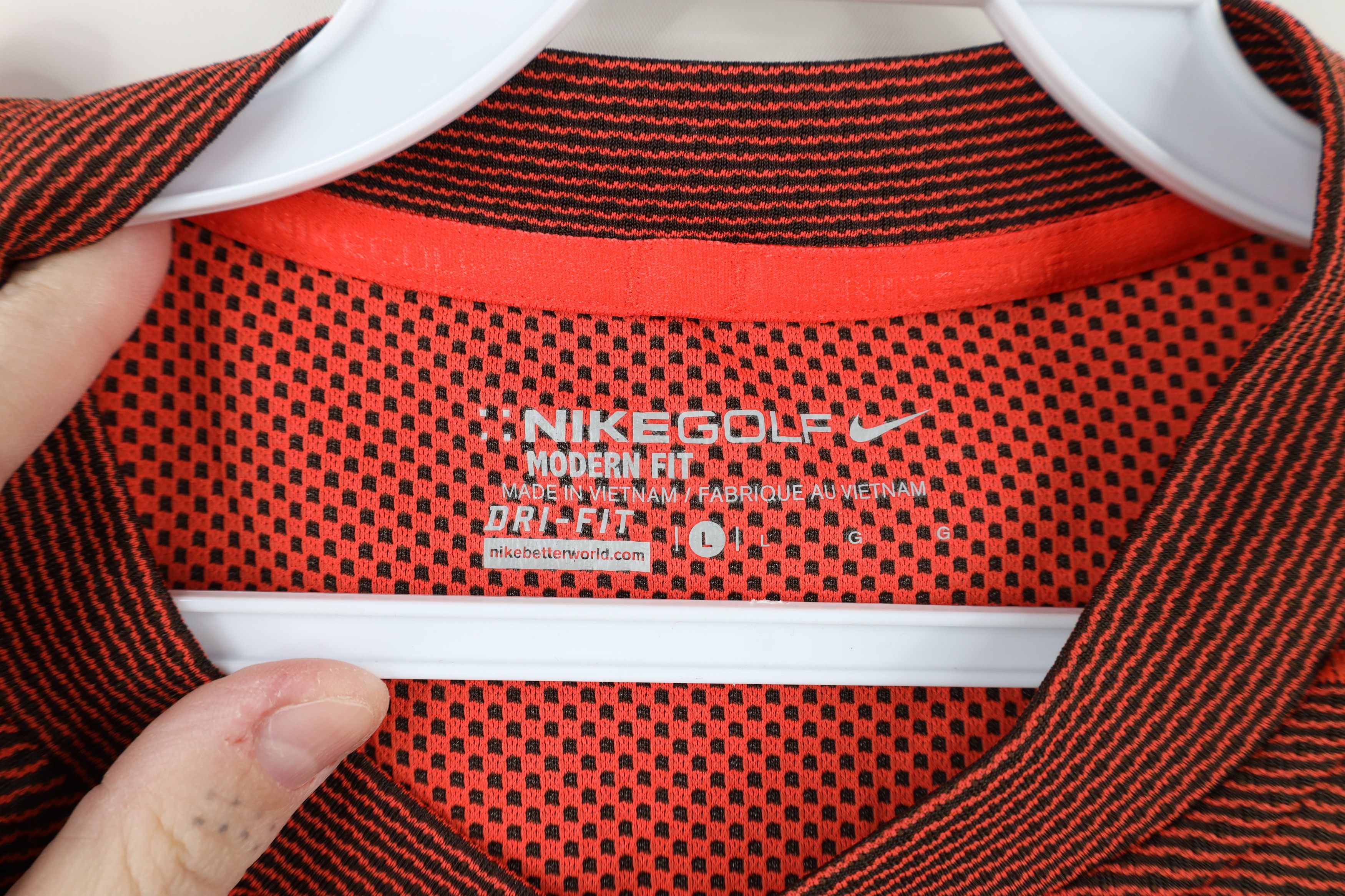 Nike × Vintage Nike Golf Knit Short Sleeve Henley Golf Polo Shirt Orange Size US L / EU 52-54 / 3 - 6 Thumbnail