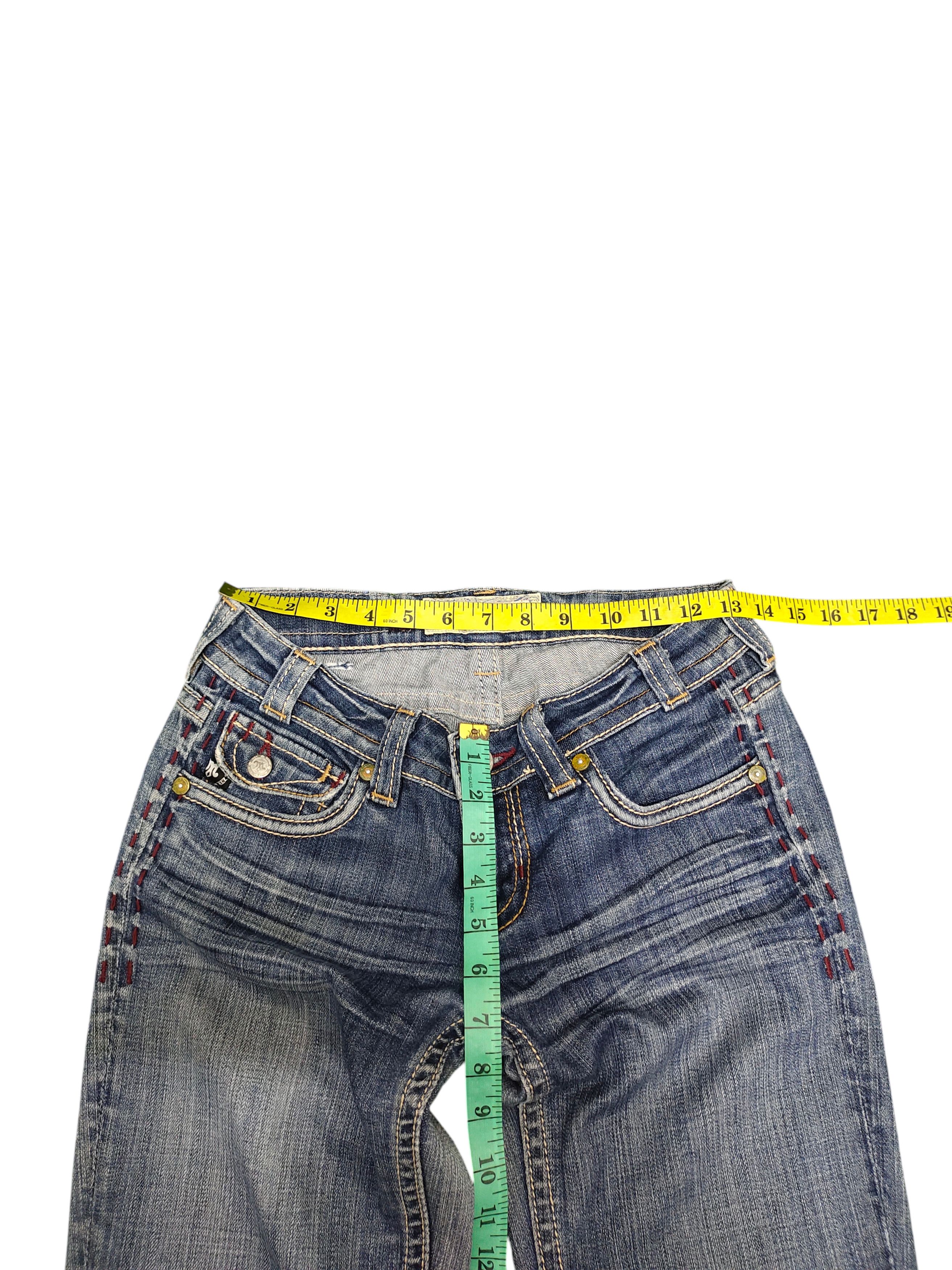Mek Denim Flare Jeans Mek Denim Embroidered Denim Bootcut Low Rise Size US 27 - 19 Thumbnail