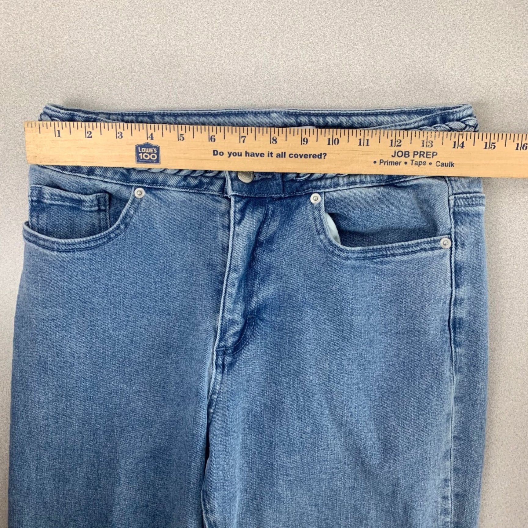 Vintage Mica Denim Flare Jeans Womens 28 Blue Braided Waist High Rise MDP-B3257 Size 28" / US 6 / IT 42 - 7 Thumbnail
