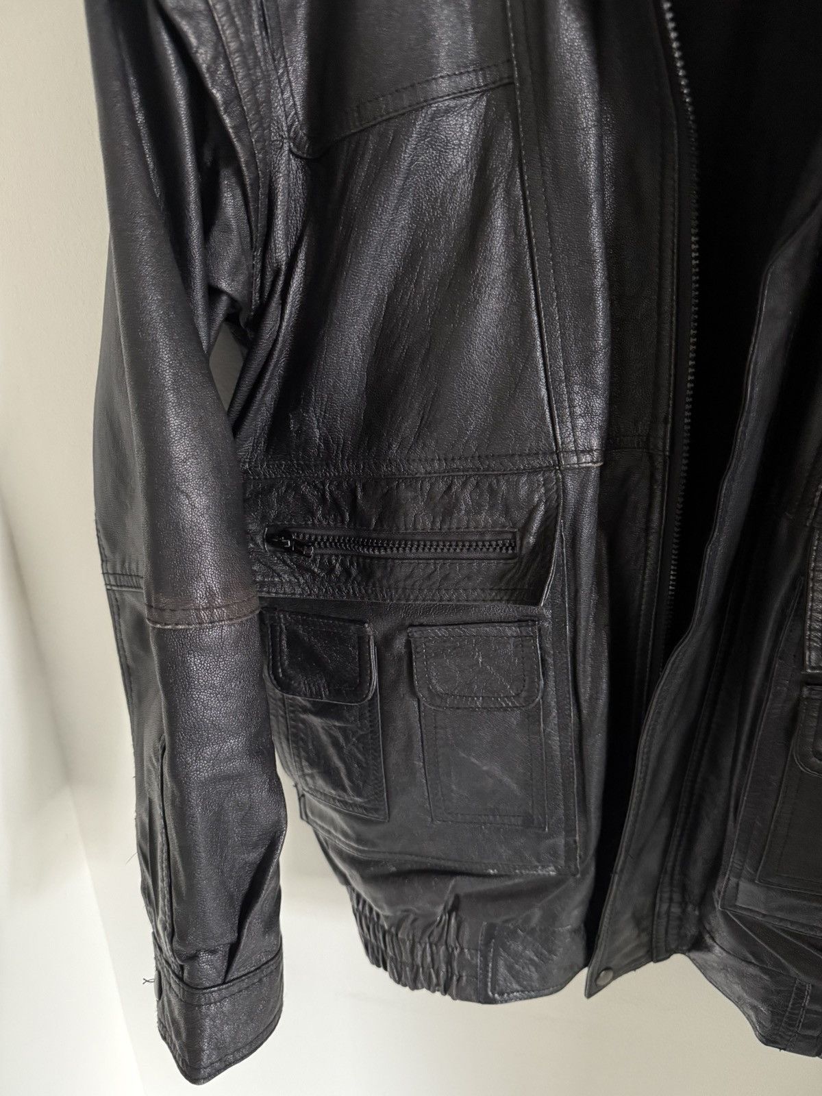 Vintage Military Leather Jacket Size US M / EU 48-50 / 2 - 2 Thumbnail