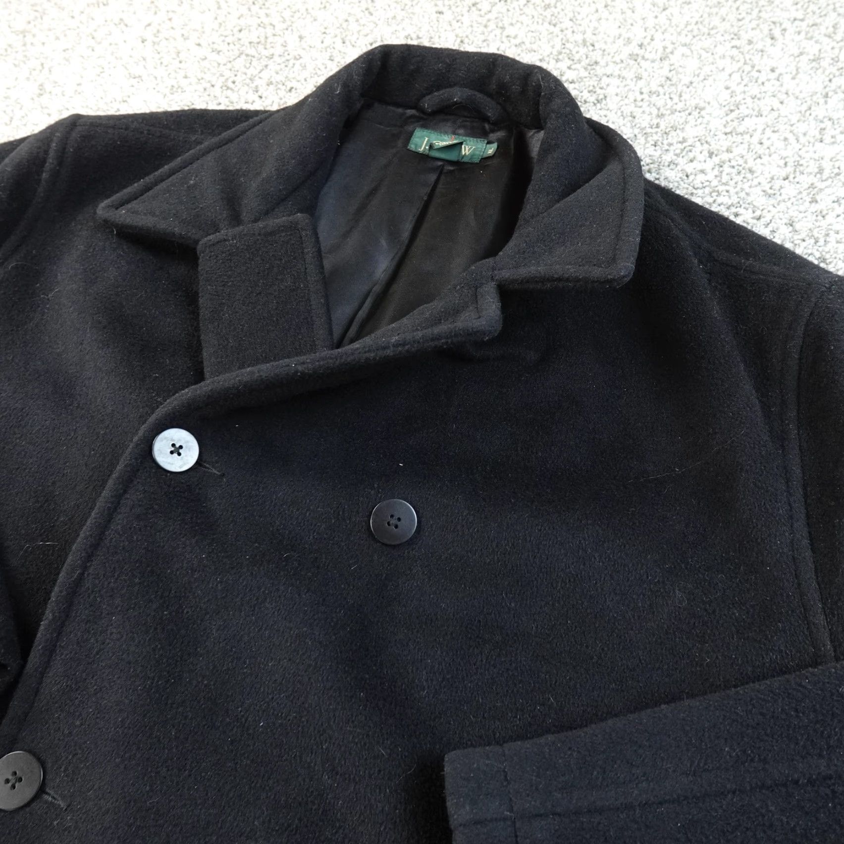 J.Crew VINTAGE J.Crew Jacket Coat Mens XL Black Wool Double Breasted Pea Coat Classic Nautical Preppy Size US XL / EU 56 / 4 - 2 Thumbnail