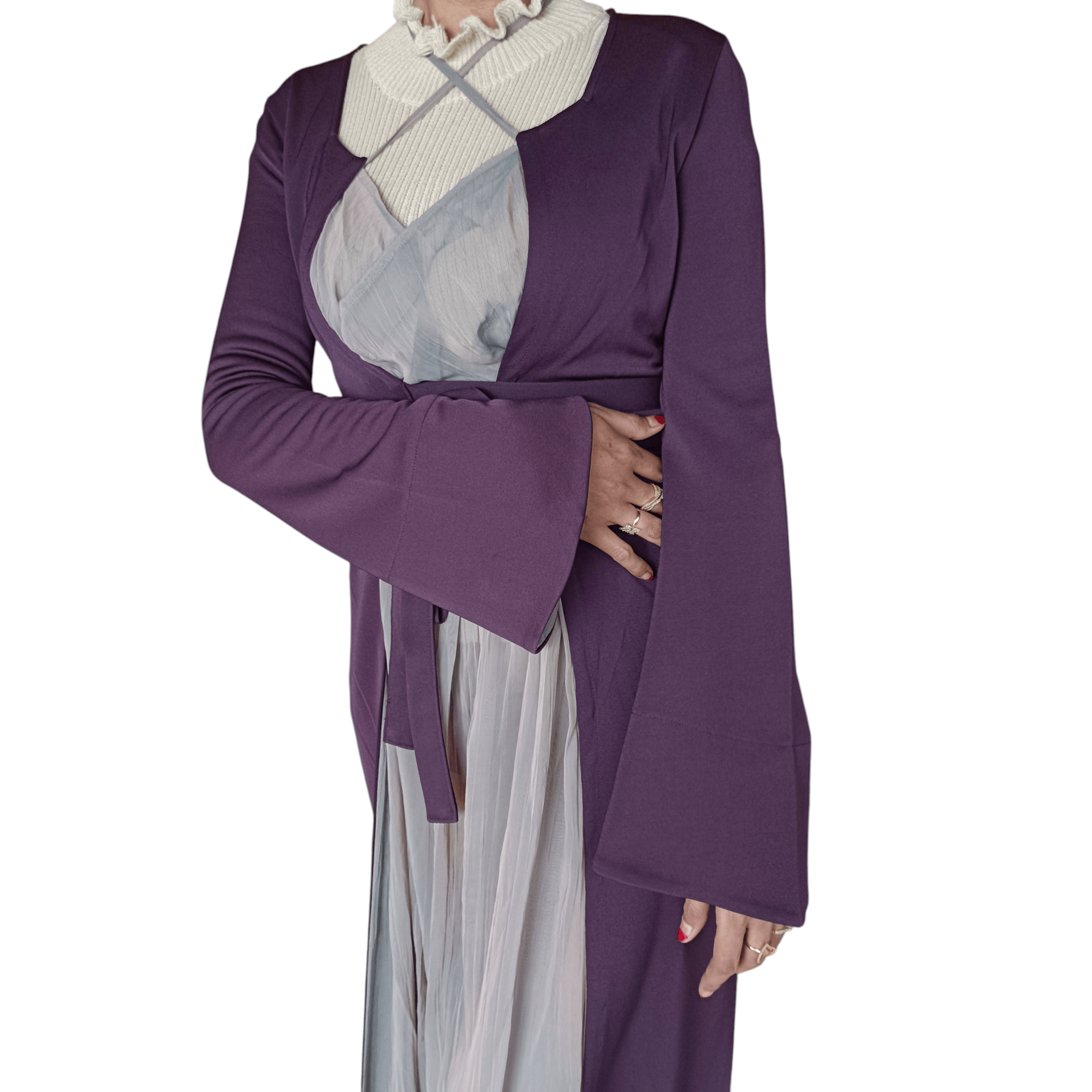Jean Paul Gaultier 1990s Jean Paul Gaultier Chiffon Wrap Dress Purple Size S / US 4 / IT 40 - 2 Thumbnail