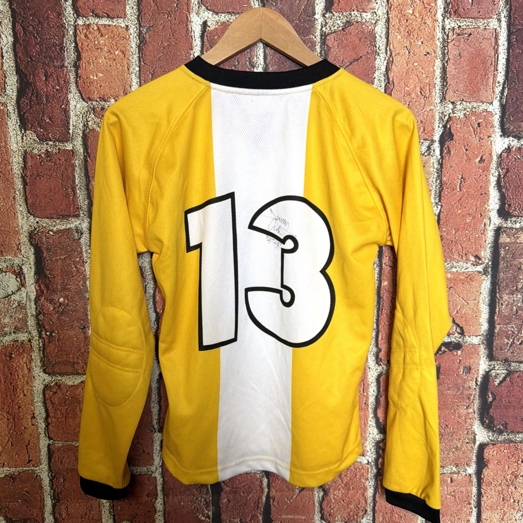 Burton VINTAGE Burton Shirt Womens Medium Yellow Soccer Jersey Pipe Football Club Signed Size L / US 10 / IT 46 - 3 Thumbnail