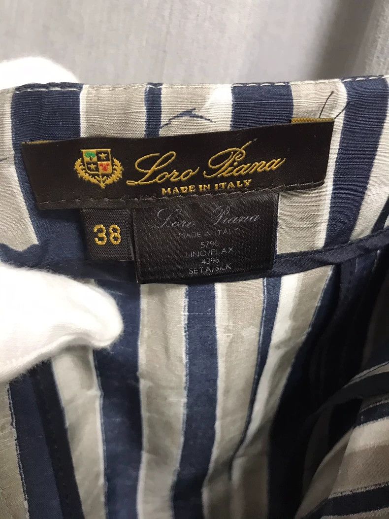 Loro Piana LORO PIANA Silk linen three-dimensional fit cut waist plea Size 25" / US 0 / IT 36 - 8 Thumbnail