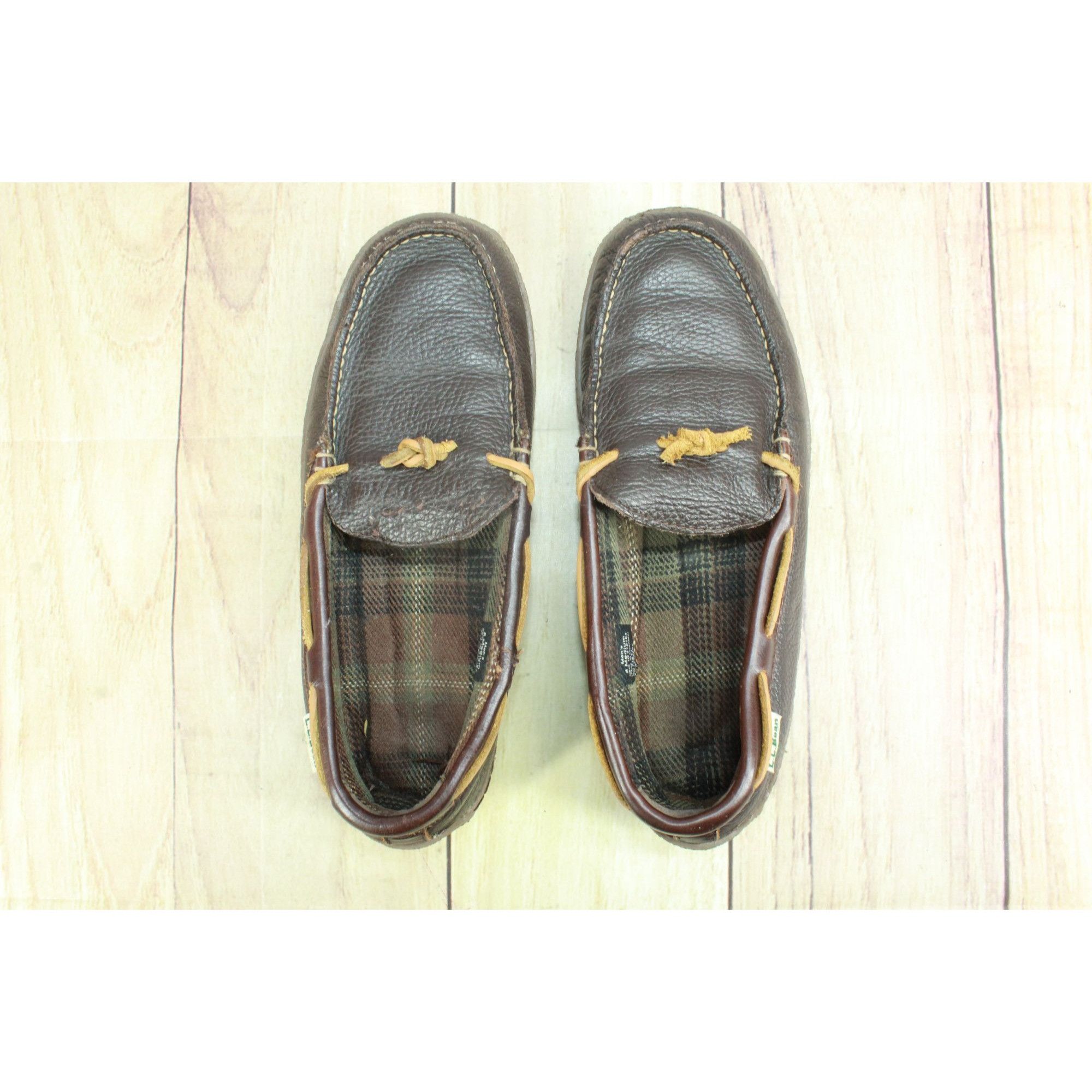 L.L. Bean LL Bean Flannel Lined Handsewn Leather Slippers Men’s Size US 8 / EU 41 - 7 Thumbnail