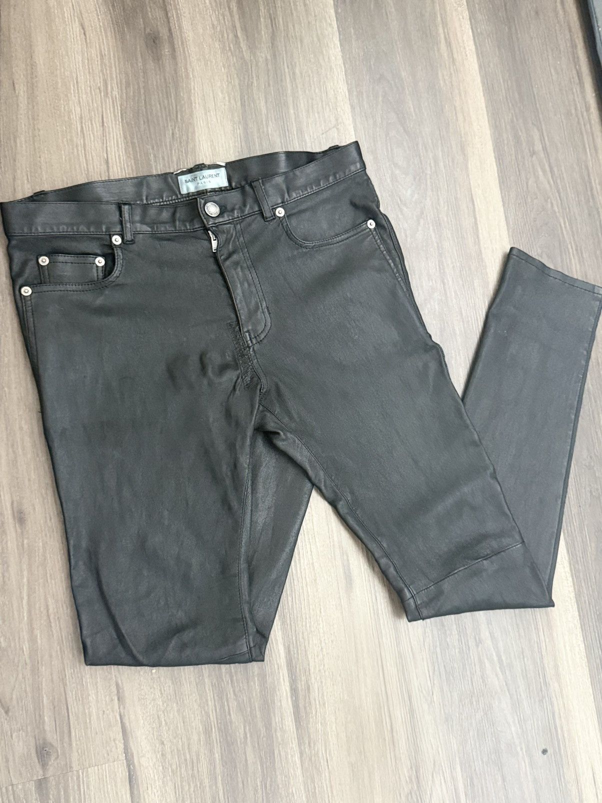 Saint Laurent Paris Saint Laurent Lamb Skin Leather Pants Size US 30 / EU 46 - 2 Thumbnail