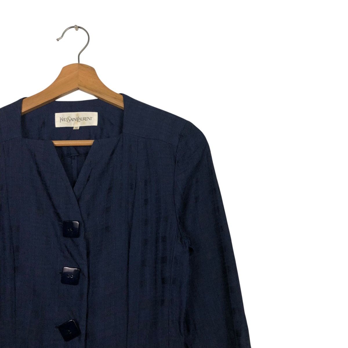 Designer × Yves Saint Laurent 📌Vintage Yves Saint Laurent Dress Rich Blue Size XS / US 0-2 / IT 36-38 - 8 Thumbnail