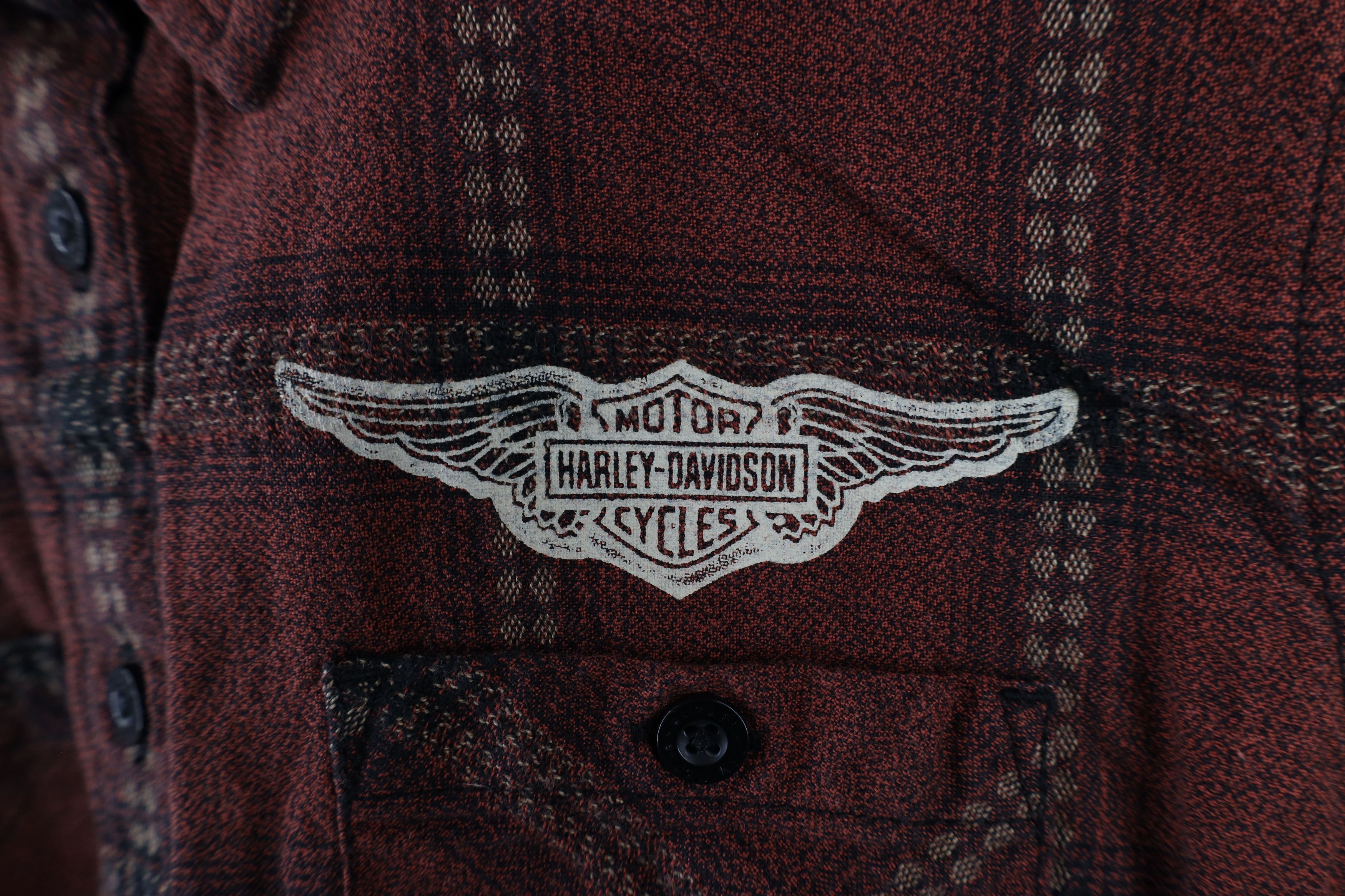 Harley Davidson × Vintage Vintage Harley Davidson Spell Flannel Button Shirt Cotton Size S / US 4 / IT 40 - 4 Thumbnail