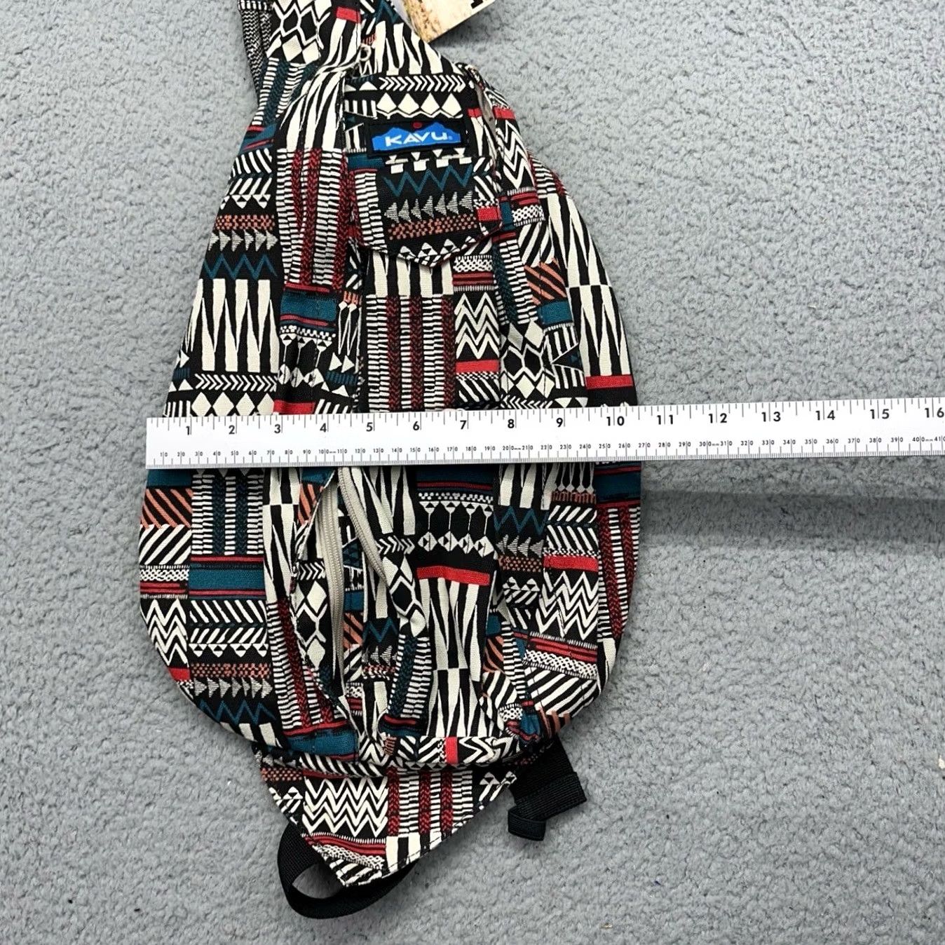 KAVU KAVU Rope Bag Backpack Sling Bag Cotton Crossbody Pattern Stack 923-869 NWT Size ONE SIZE - 4 Thumbnail