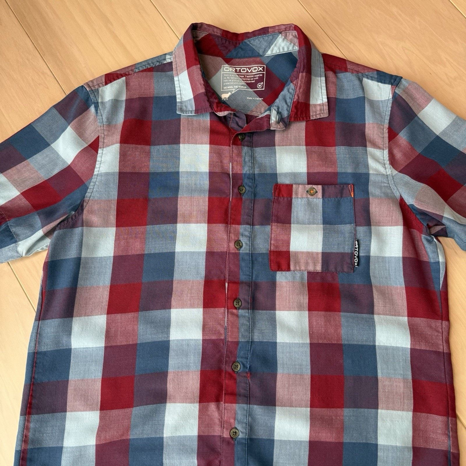 ORTOVOX Ortovox Short Sleeve Shirt M Multicolor Check Wool Blend Size US M / EU 48-50 / 2 - 4 Thumbnail