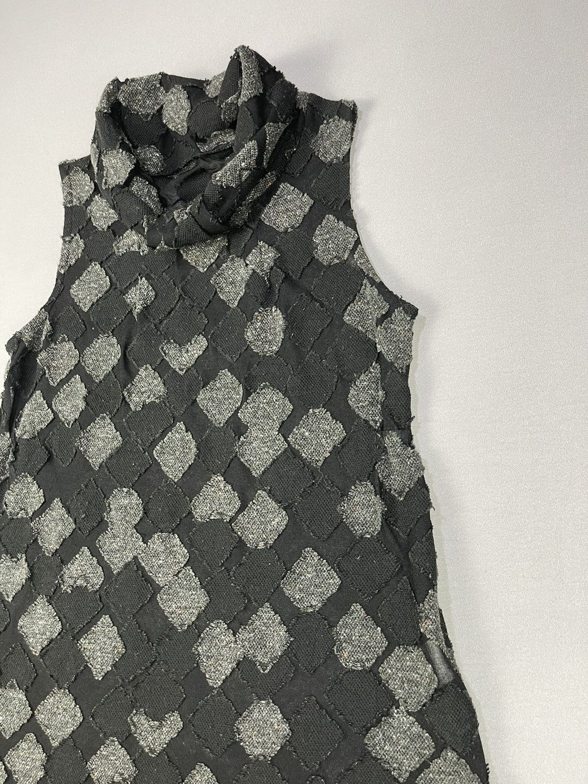 Hiroko Koshino Homme RARE🔥HIROKO BIS BLACK AND GREY PATCH SLEEVELESS Size L / US 10 / IT 46 - 3 Thumbnail
