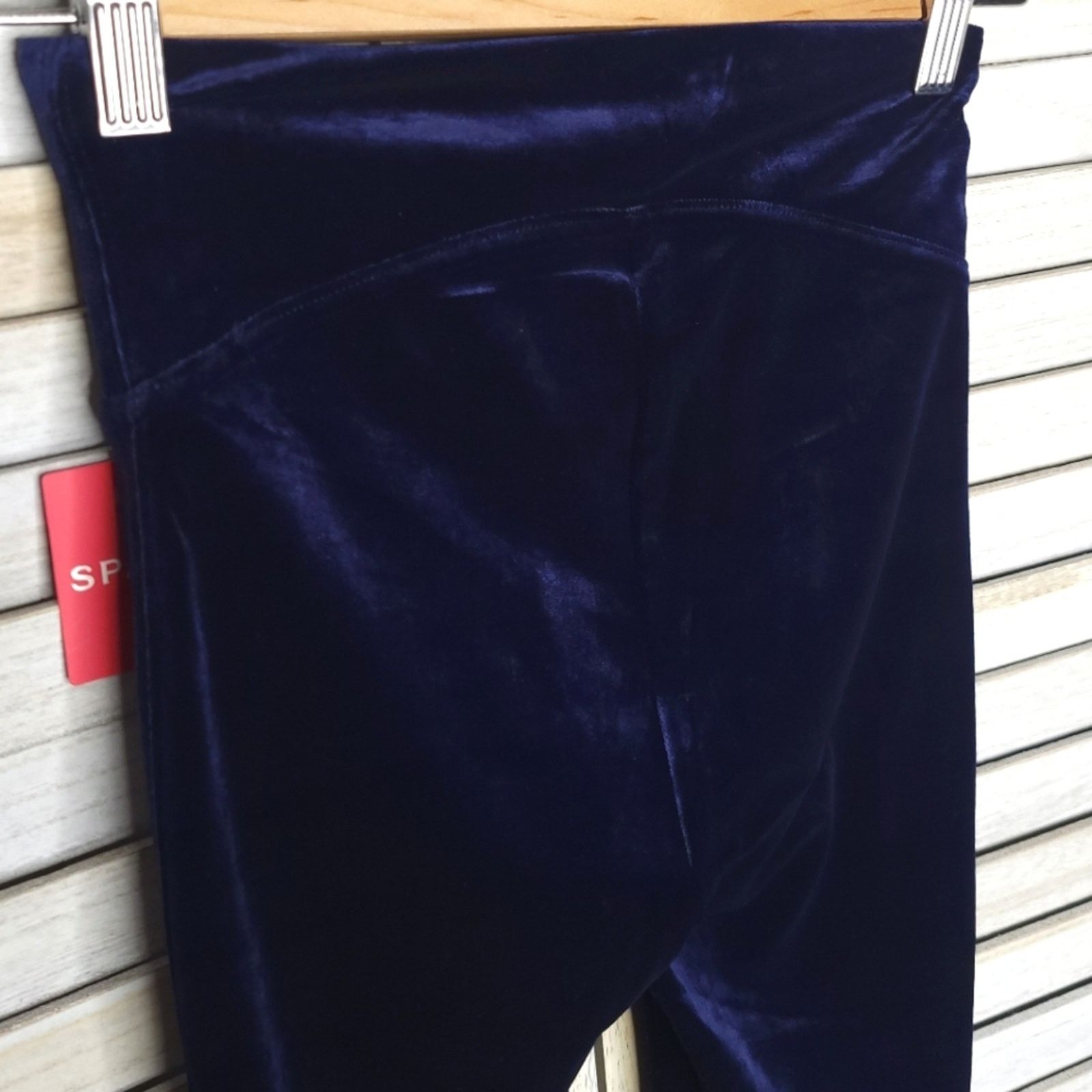Spanx NEW Spanx High Waist Velvet Leggings Pants XS Blue Velour Size 24" / US 00 / IT 34 - 8 Thumbnail