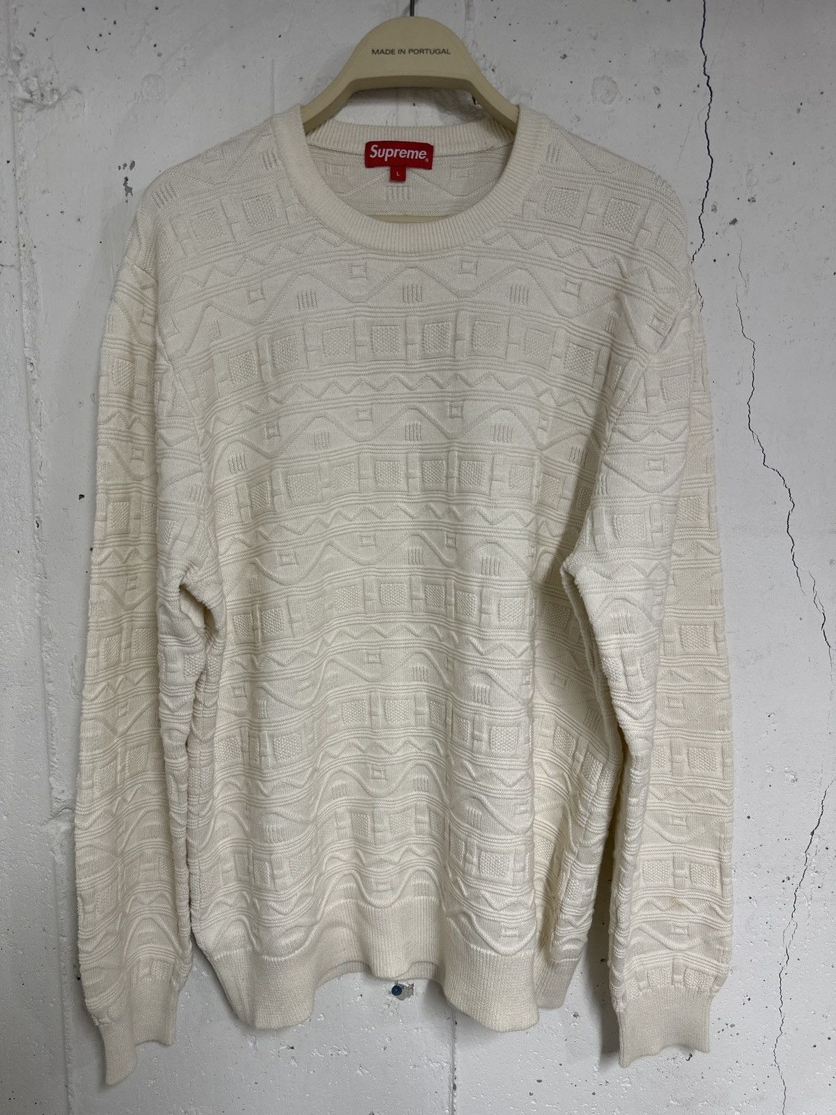 Supreme Supreme Jacquard Knit Sweater Natural Large Size US L / EU 52-54 / 3 - 1 Thumbnail