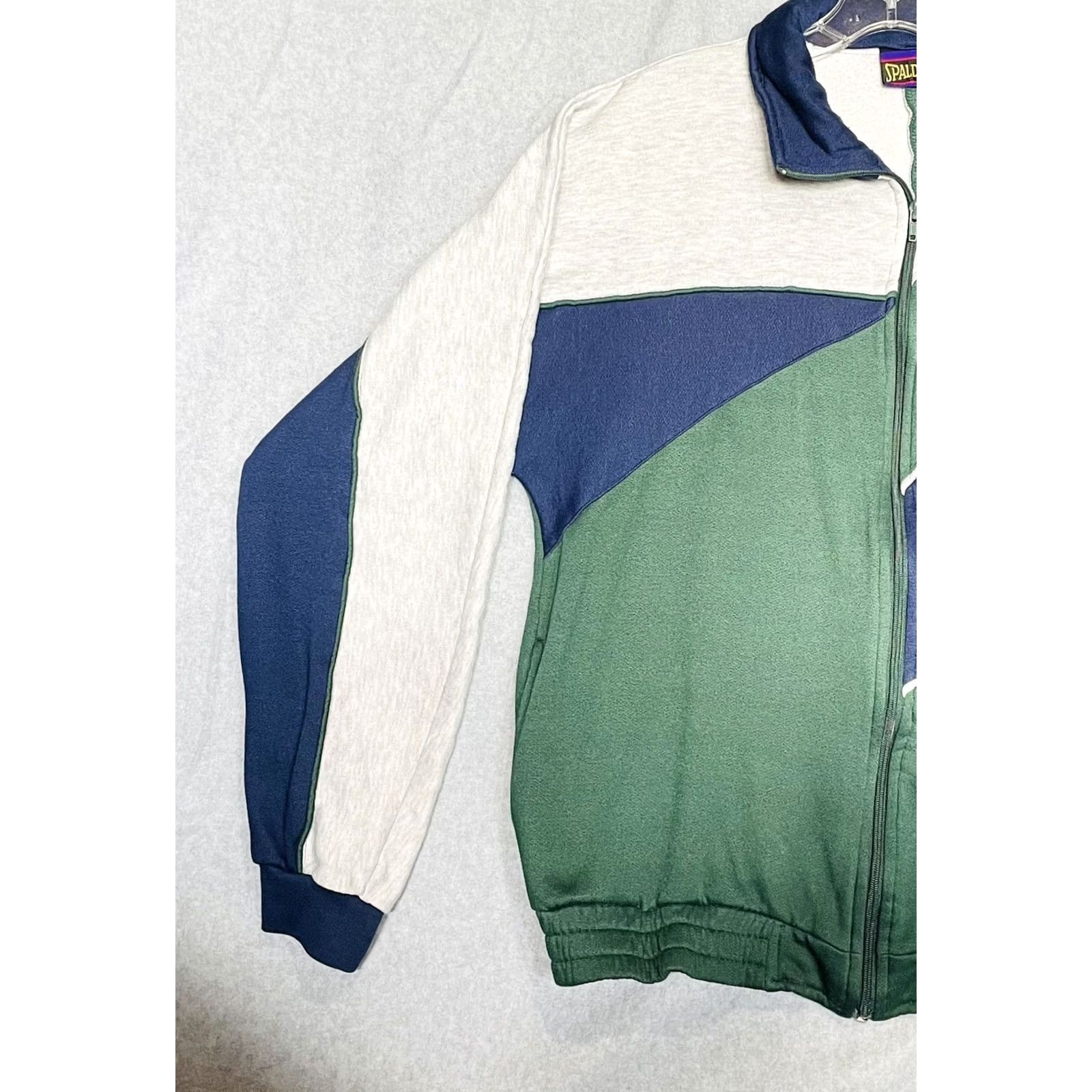 Spalding VINTAGE Spalding Jacket Long Sleeve Full Zip Sweater Green Blue Gray Large Men Size US L / EU 52-54 / 3 - 3 Thumbnail