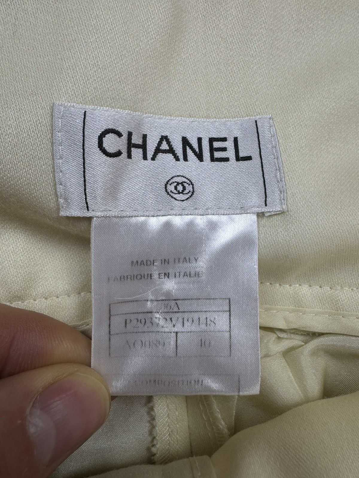 Chanel Chanel Womens Pants Cream-White Dress wool Trousers Size 40 Size 27" / US 4 / IT 40 - 6 Thumbnail
