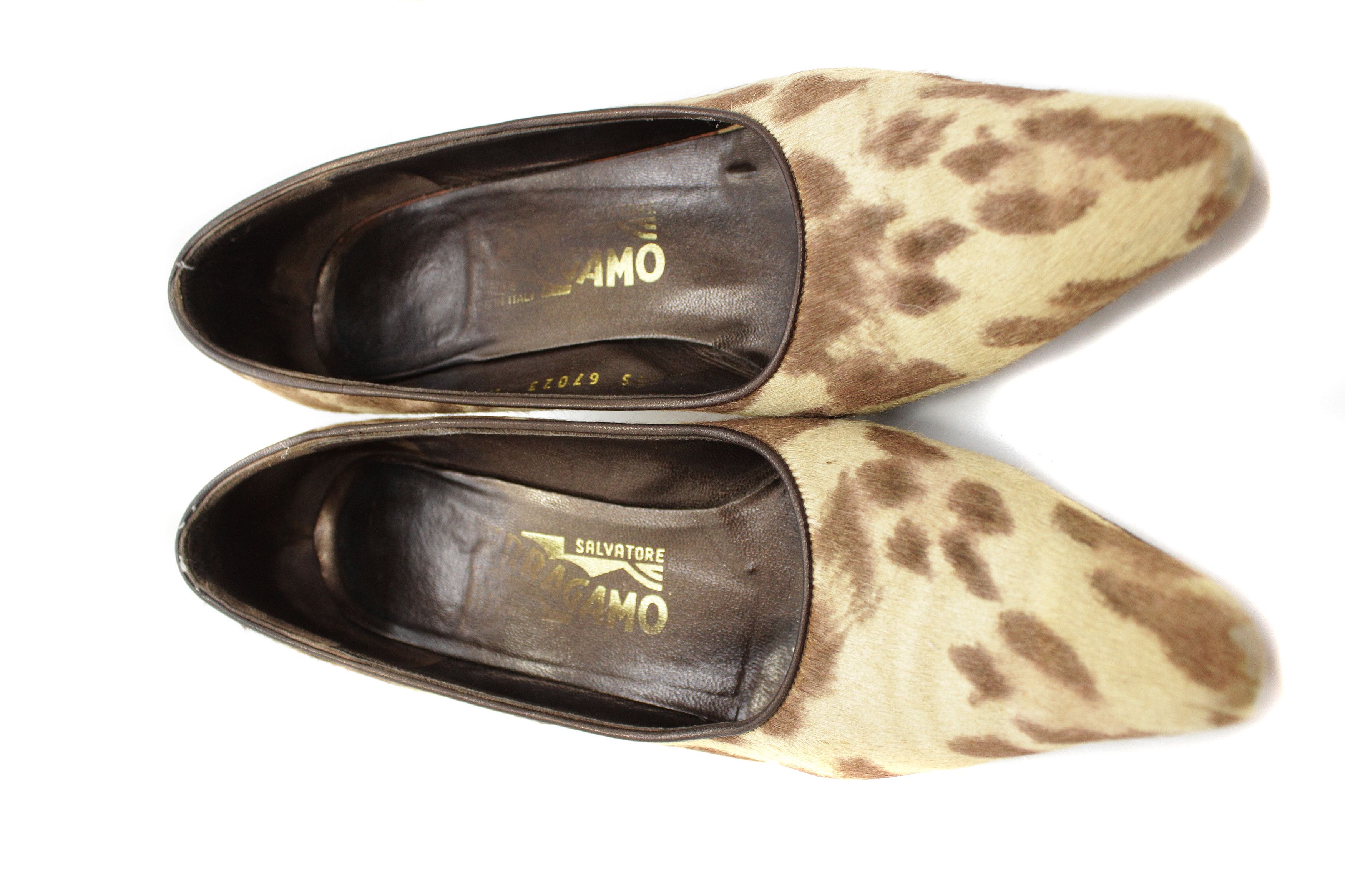 Salvatore Ferragamo 00S Leopard Heels Vintage Y2K Fur Size US 7 / IT 37 - 5 Thumbnail