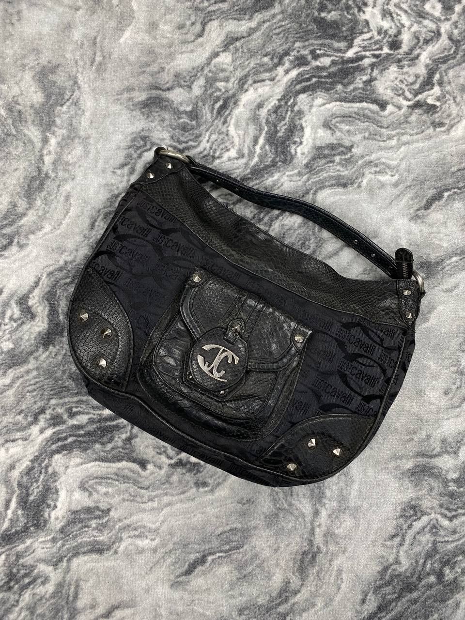 Just Cavalli Just Cavalli Leather Handbag Women Black Size ONE SIZE - 1 Thumbnail