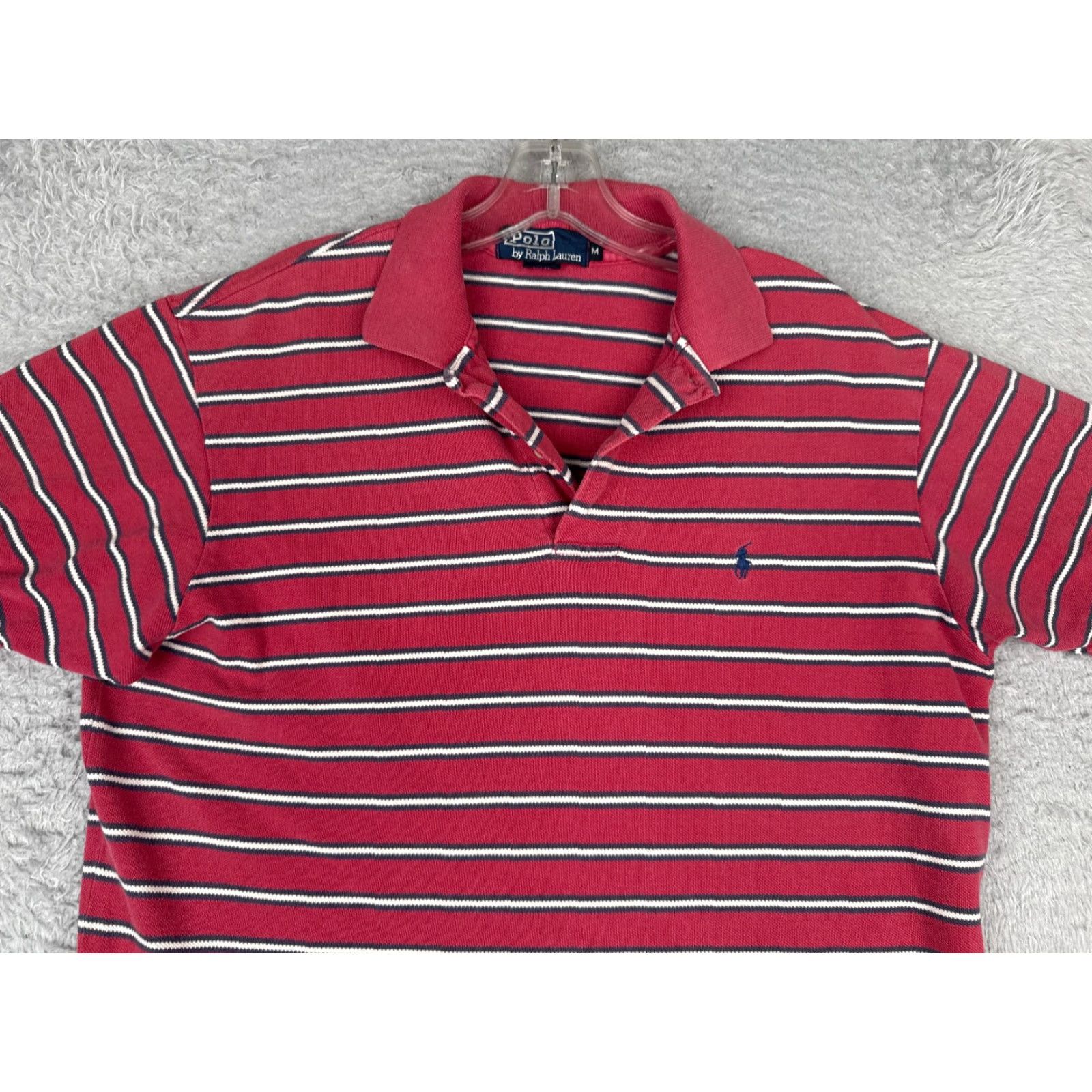 Ralph Lauren VINTAGE Ralph Lauren Polo Shirt Mens M Red Stripe USA Polo Shirt Short Sleeve 100% Cotton Size US M / EU 48-50 / 2 - 4 Thumbnail