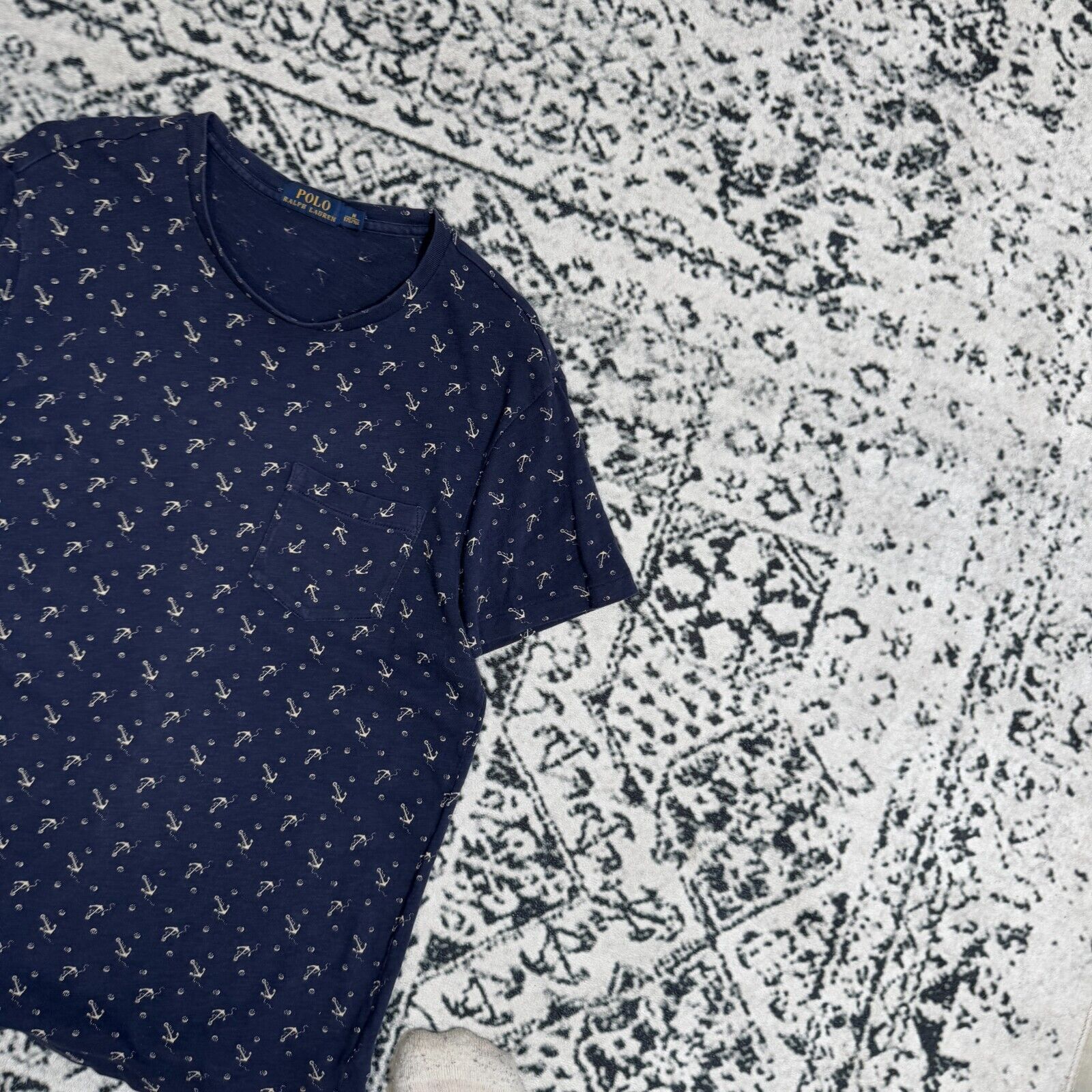 Ralph Lauren × Vintage Ralph Lauren Navy Cotton T-Shirt Size M Sailor Anchor Reg Size US M / EU 48-50 / 2 - 5 Thumbnail