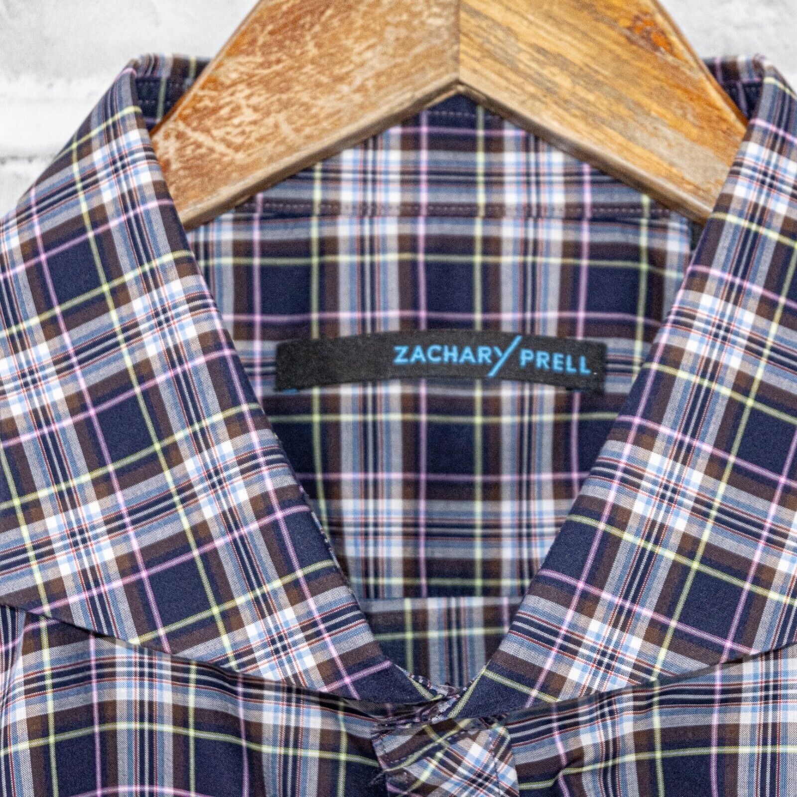 Zachary Prell ZACHARY PRELL Men's Button up Shirt in Blue Purple Plaid Size US XXL / EU 58 / 5 - 3 Thumbnail