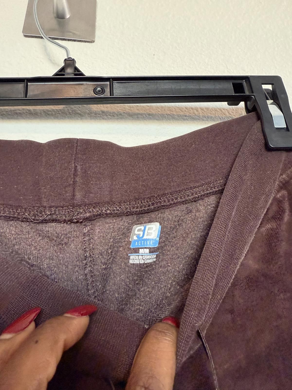 Designer Chocolate Brown Velvet Velour Sweat Pants with Satin Stripe Size 32" / US 10 / IT 46 - 7 Thumbnail
