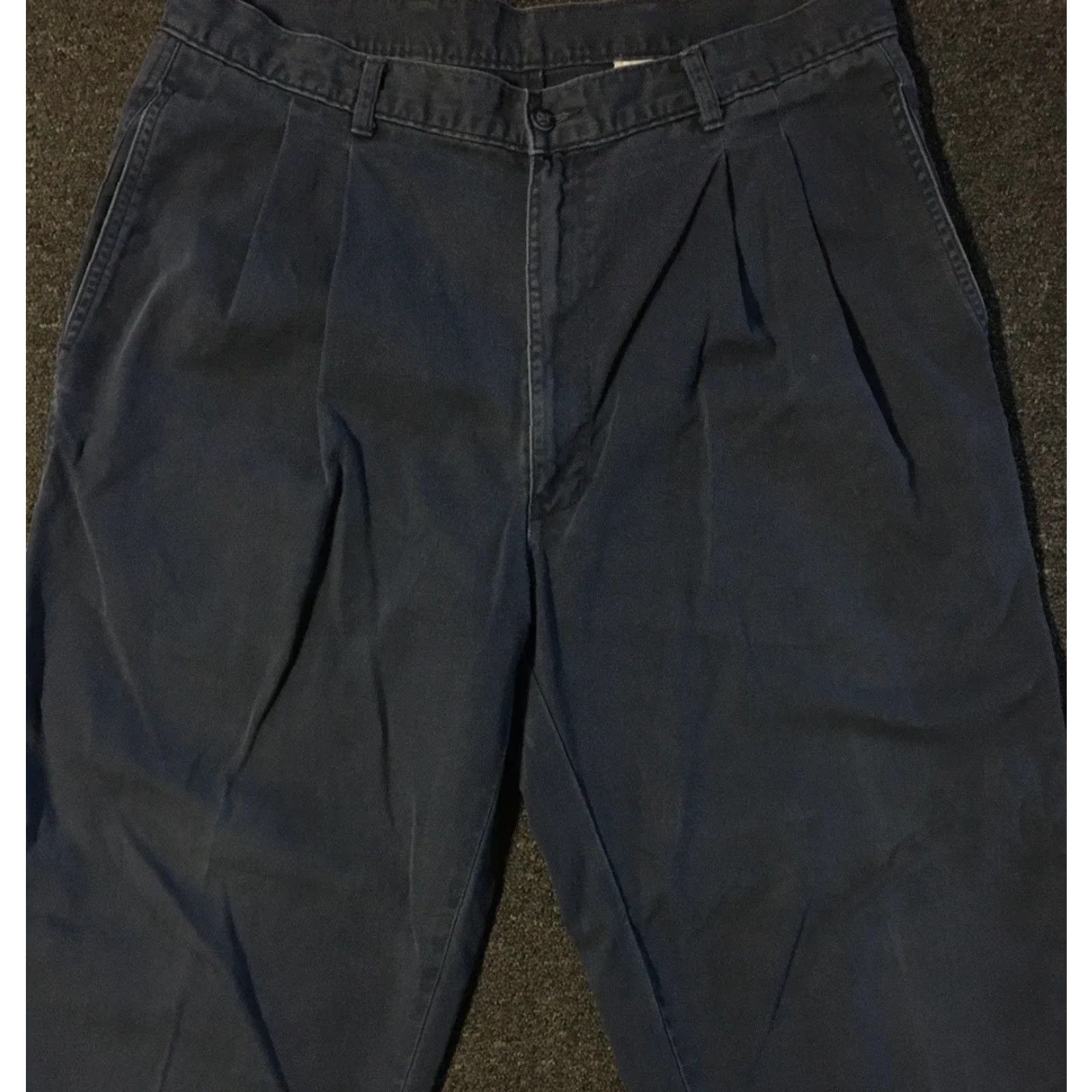 Vintage VINTAGE Faded Pleated Chino Pants 34/30 Blue Talon Zipper 80s 90s Grunge Army Biker Trucker Military Mens Pants Size US 34 / EU 50 - 6 Thumbnail
