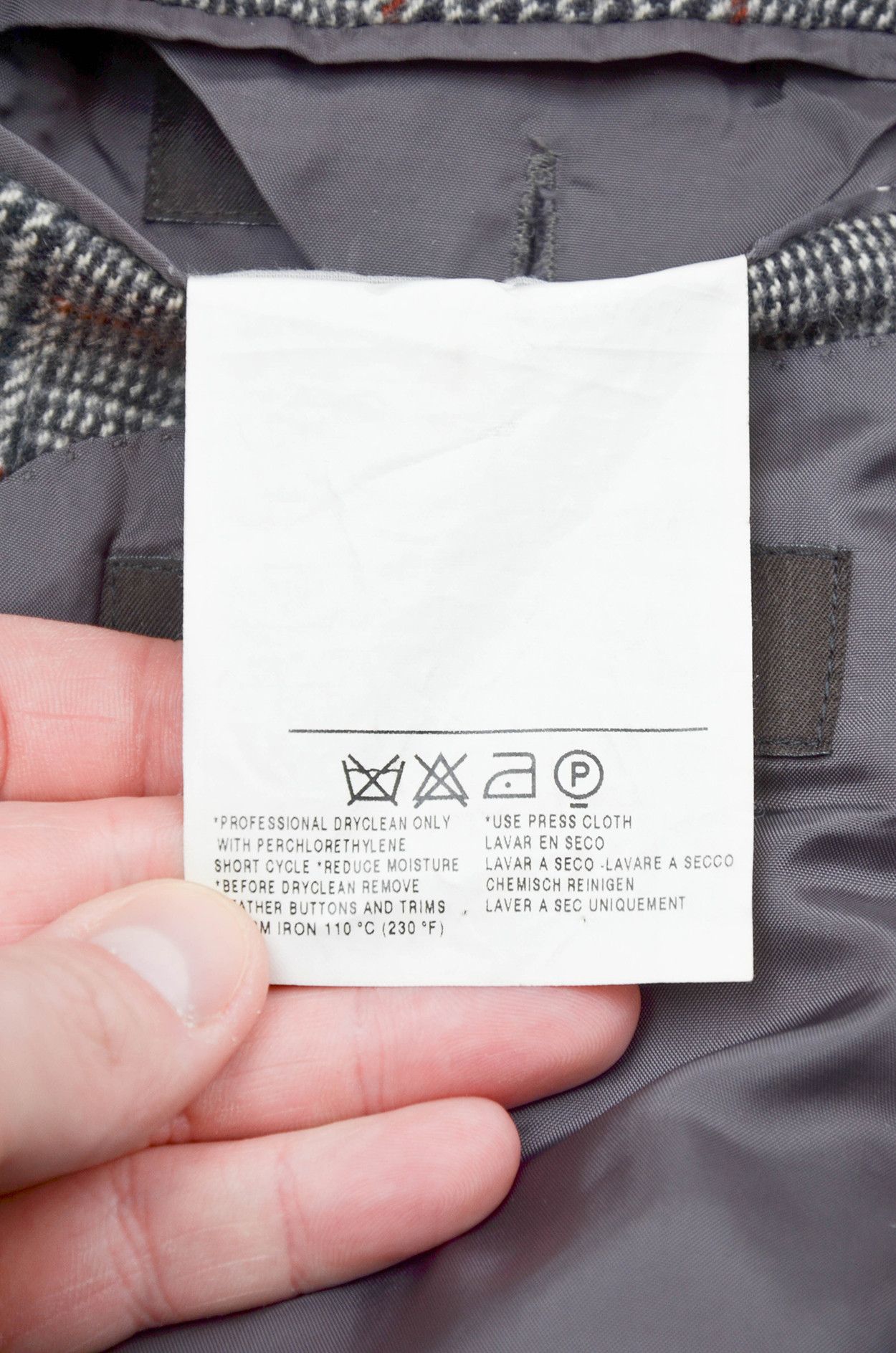 Ermenegildo Zegna Ermenegildo Zegna Wool Angora Check Blazer Grey - Size 54R Size 44R - 12 Thumbnail