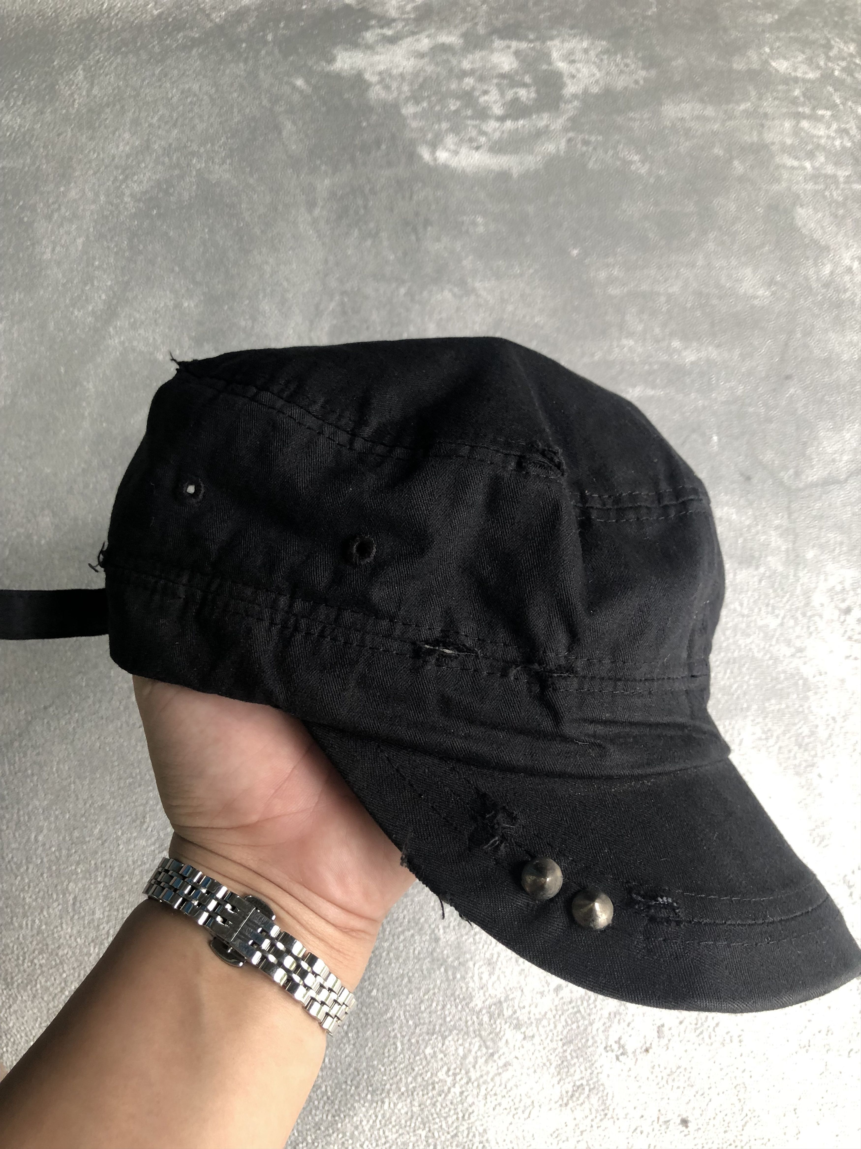 Japanese Brand Gothic Skull Studded Hat Distressed Japanese Style Size ONE SIZE - 3 Thumbnail
